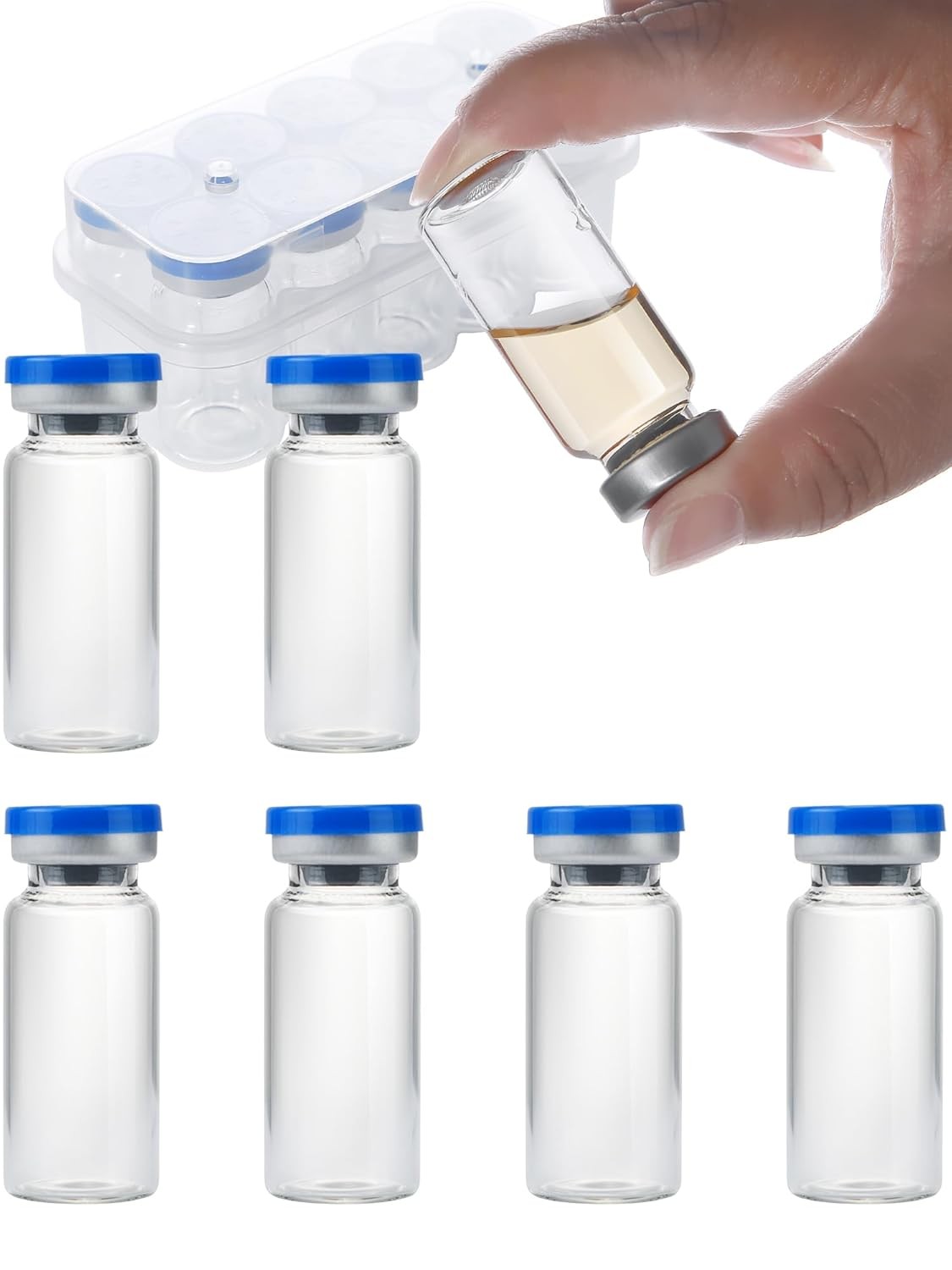 10ml Glass Vials for Injections, Empty, Self Healing Port, Medical Use, 10ml