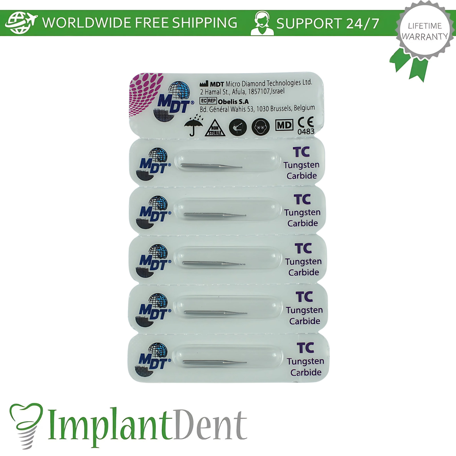 MDT Dental Round FG Carbide Burs Caries Removal Cavity Preparation Endo