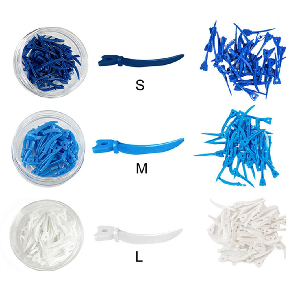 120Pcs Dental Disposable Plastic Refill Wedges Tulwar Wedge With Circular Hole