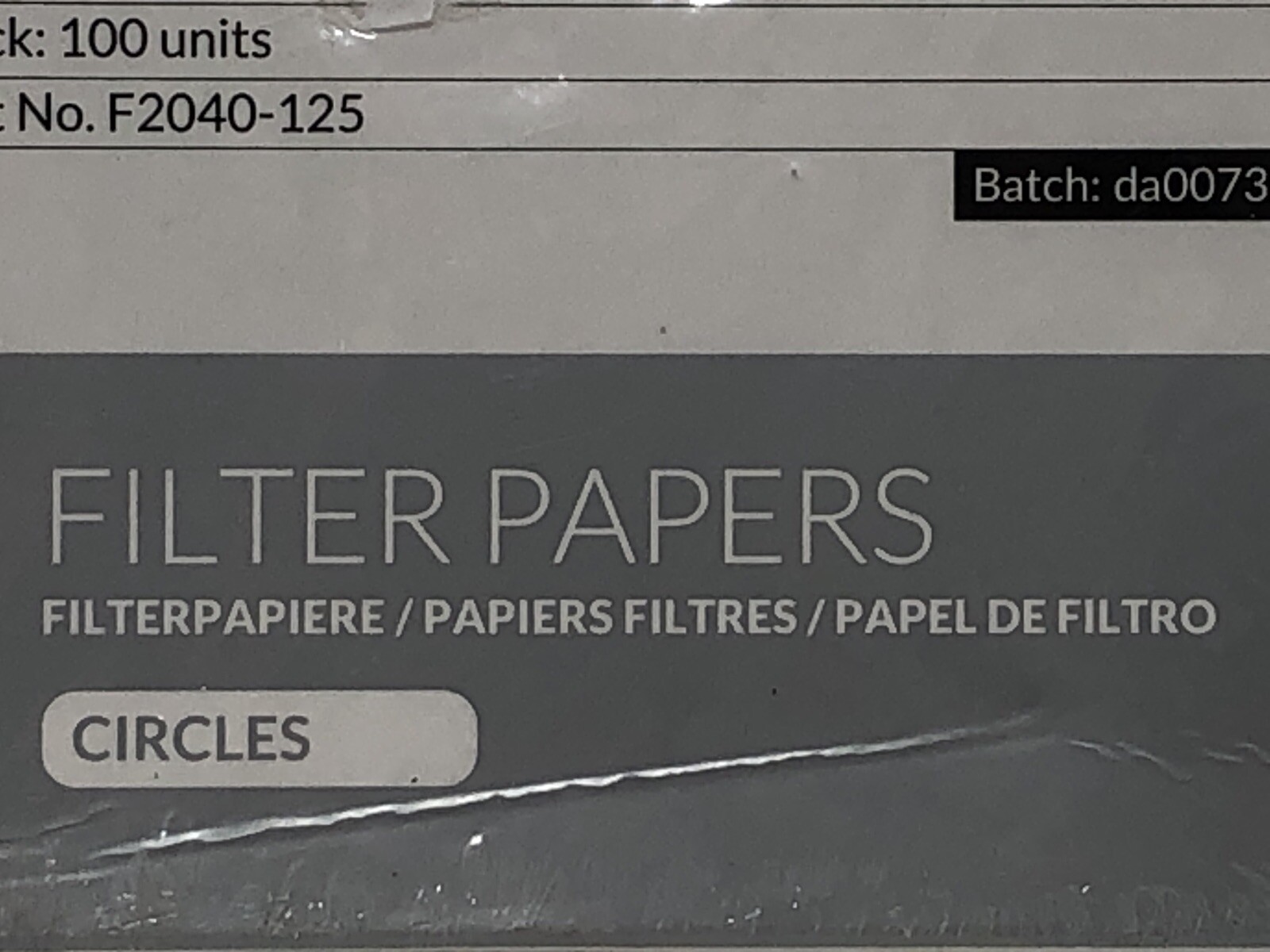 Chm F2040 Filter Papers Quantitative Ashless DA0073A 100 Count