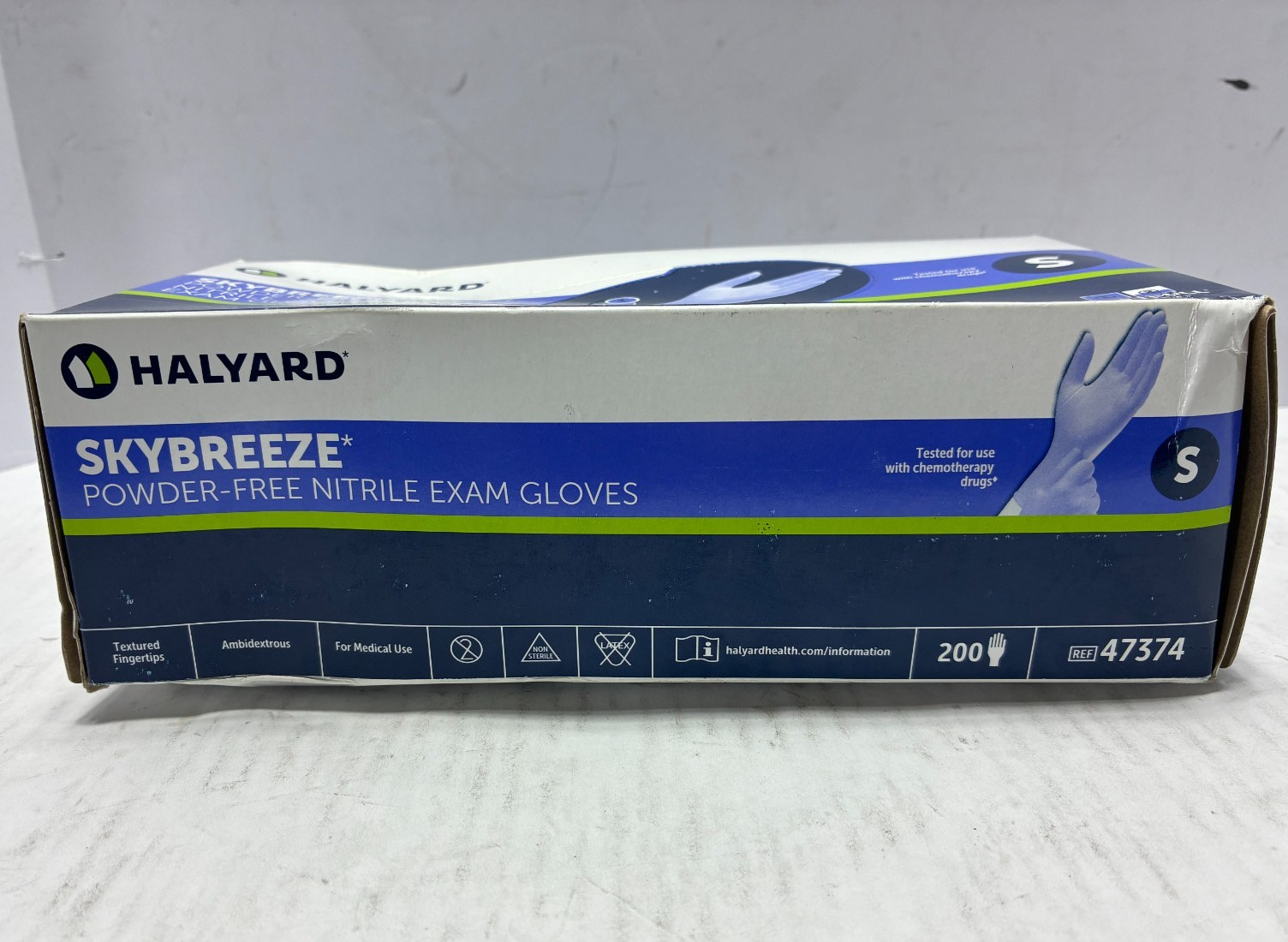 HALYARD Skybreeze Powder Free Nitrile Exam Gloves 3.5 Mil Small 200 Pcs