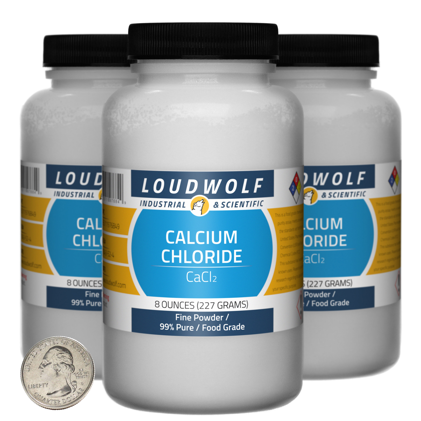 Calcium Chloride / 1.5 Pounds / 3 Bottles / 99% Pure Food Grade / Fine Powder