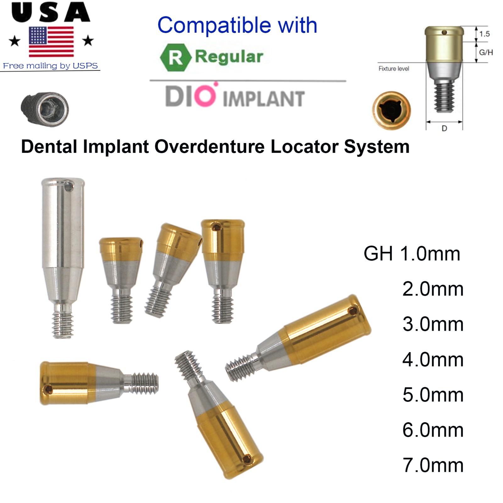 US Locator Abutments Straight/Angulated 17°Abutment For DIO UF Regular Implants