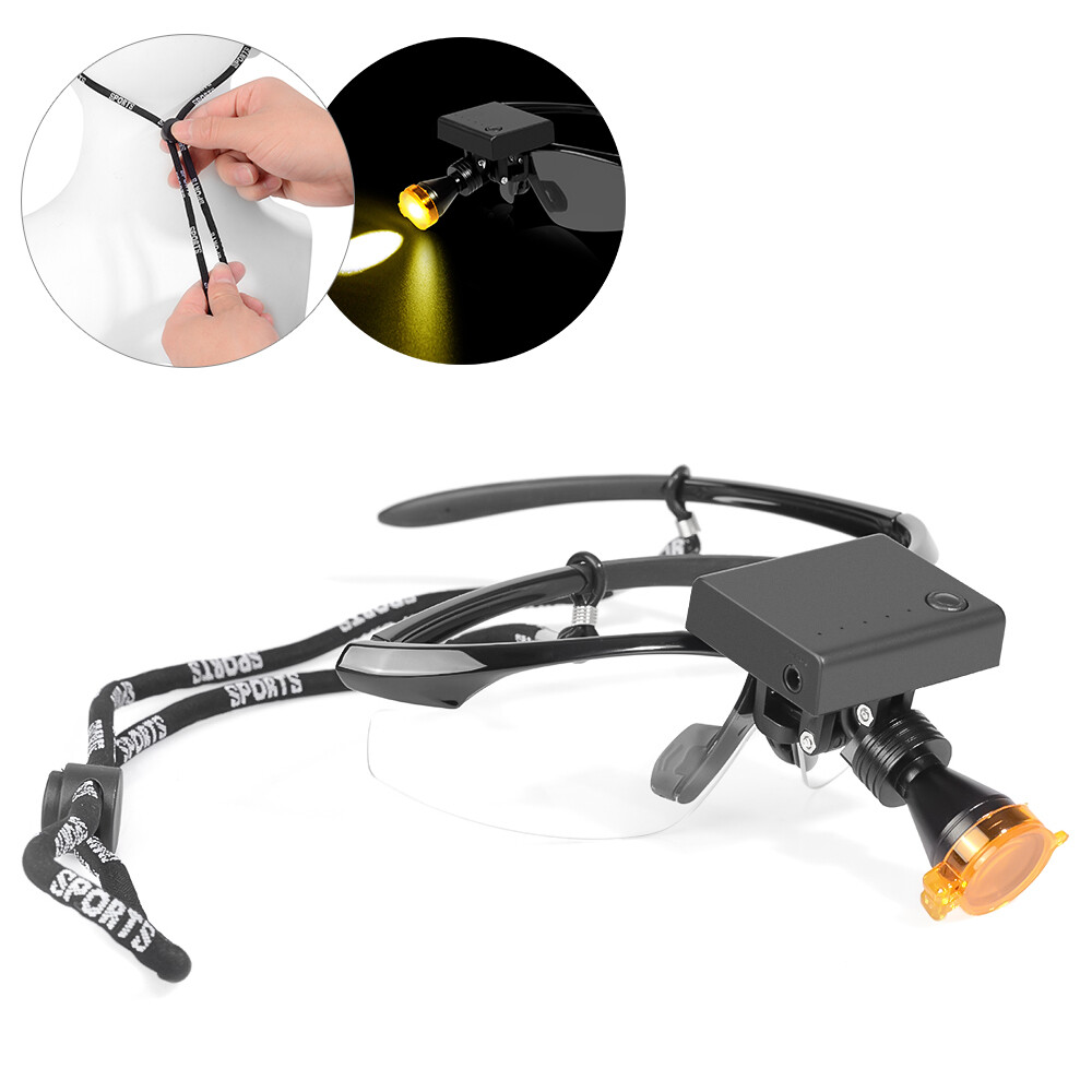 5W Wireless Dental LED Headlight Surgical Headlamp with Normal Glasses DY-011-F
