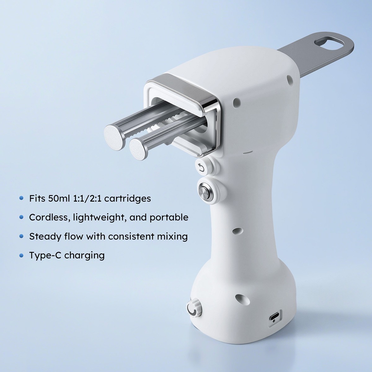 Dental Portable Electric Impression Mixing Dispenser Dispensing Gun 50ml 1:1/2:1