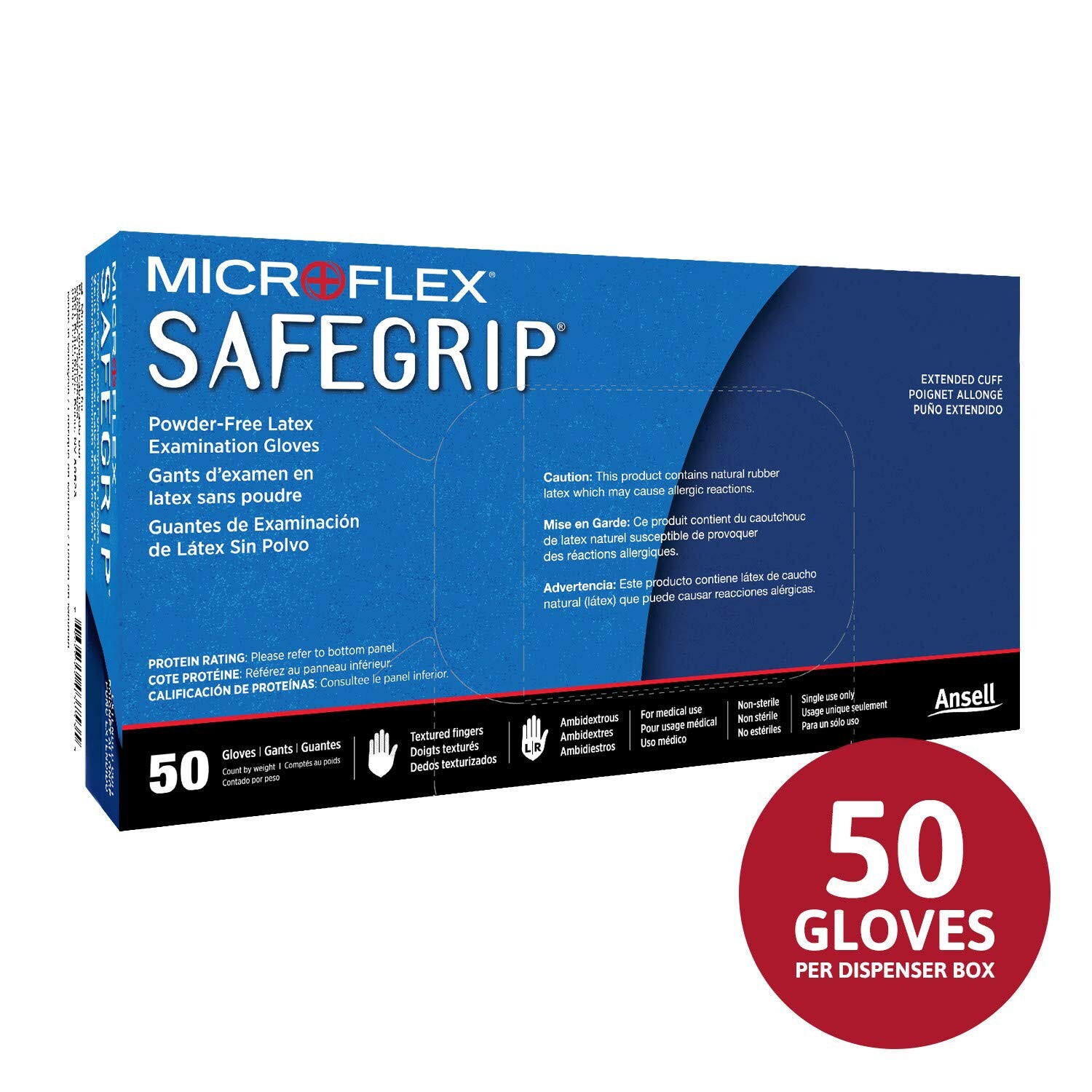 Microflex SG-375 Disposable Latex Gloves Medical / Exam Grade, Long Cuff, Thi…