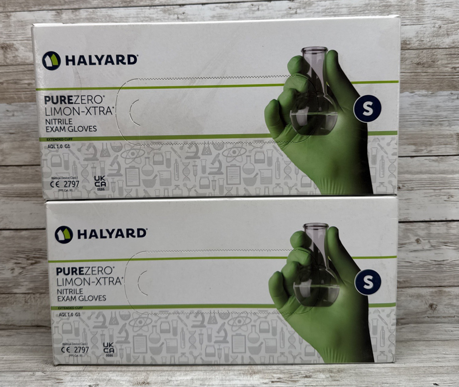 HALYARD PUREZERO LIMON-XTRA Nitrile Exam Gloves *2 Boxes* Size: SMALL *See Date*