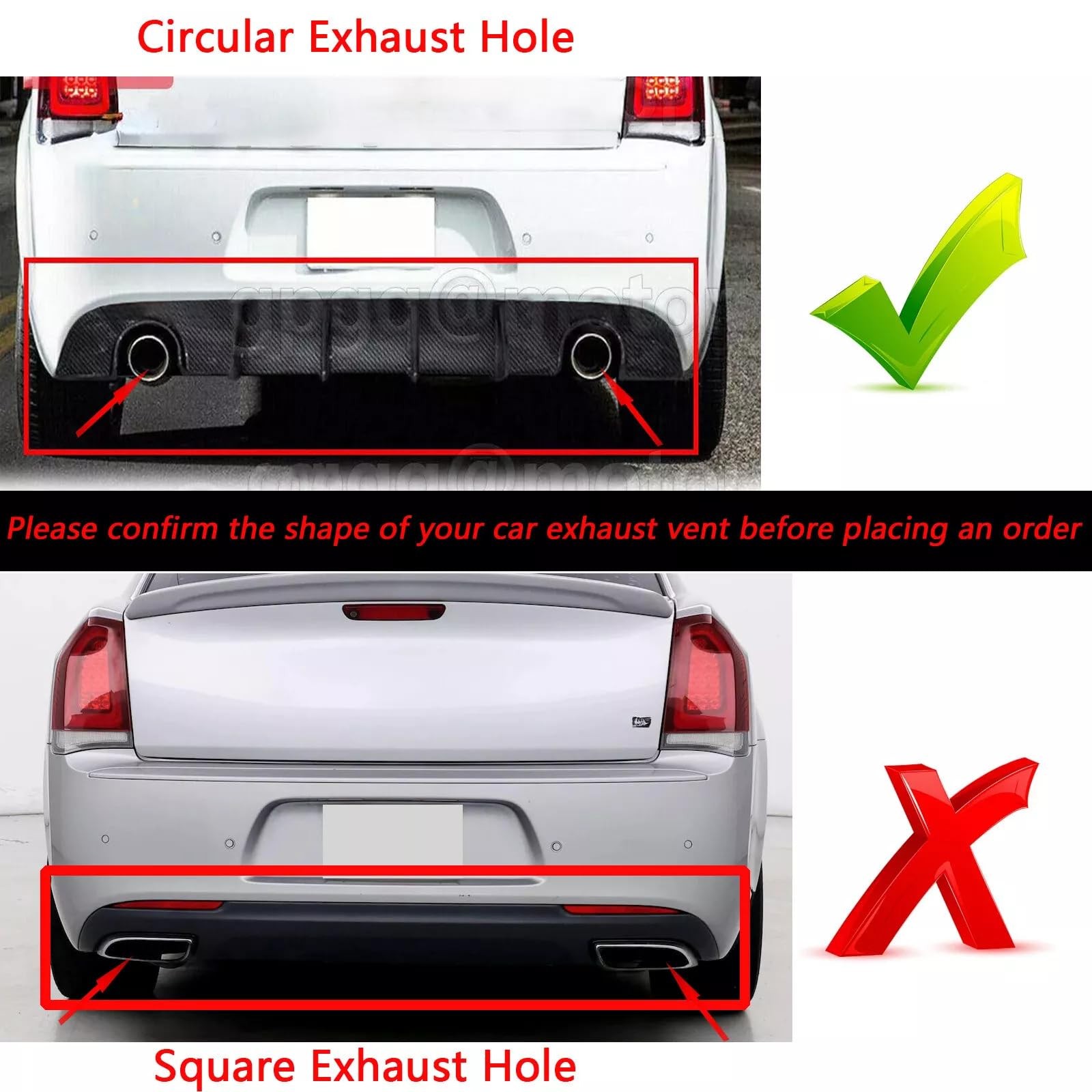 Rear Diffuser Lip 2015-2023 Chrysler 300 SRT Shark Fin Splitter Matte Black