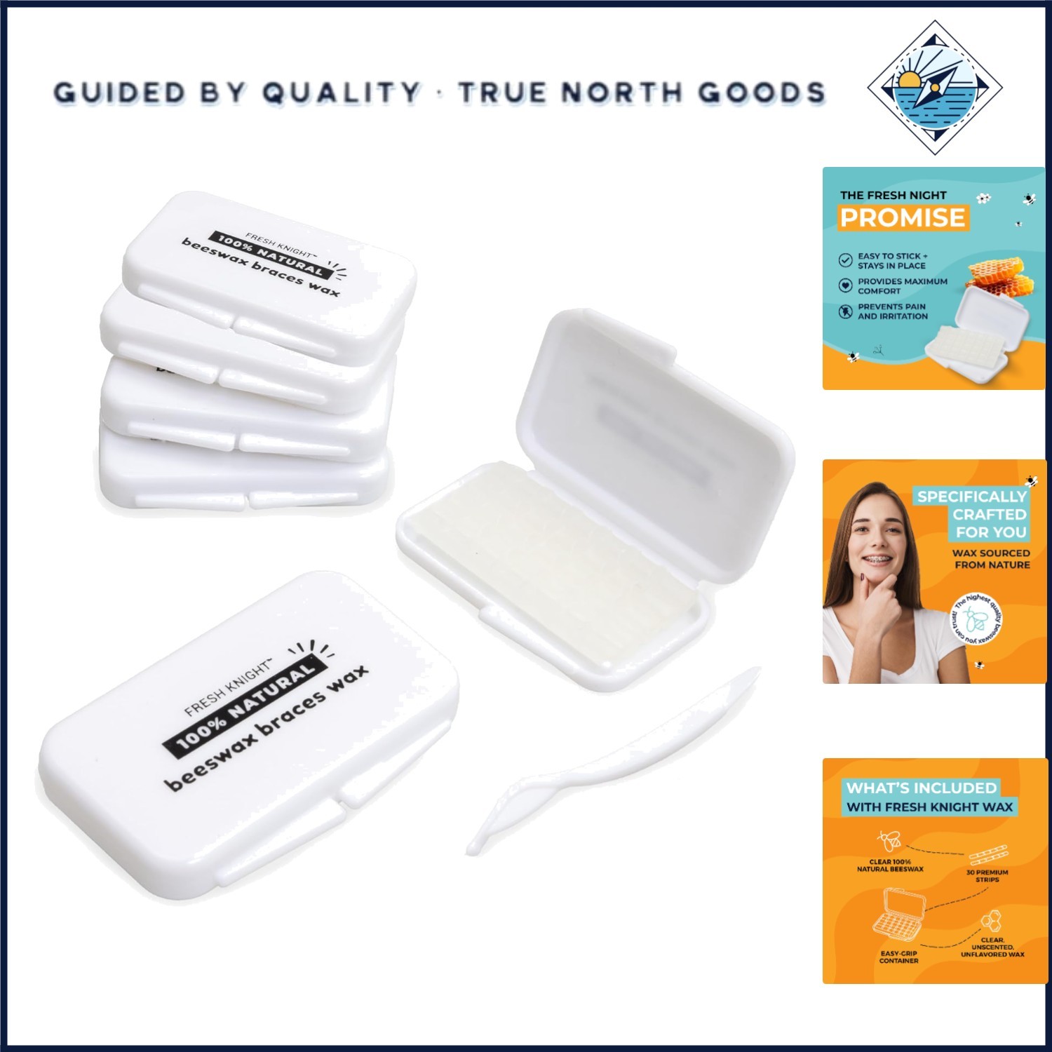Orthodontic Comfort Wax for Braces – Natural Beeswax Strips with 30 Applications
