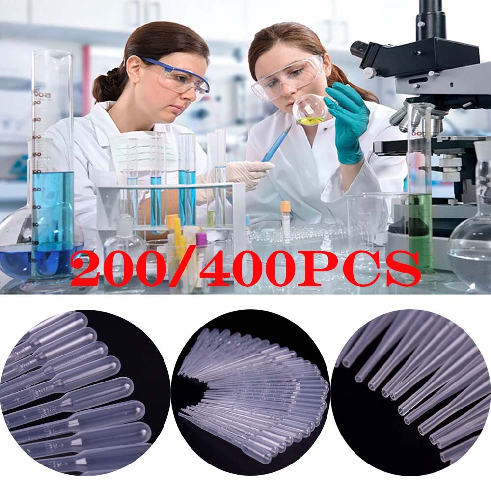 Disposable 1/2/3/5ml Eye Dropper Set Transfer Lab Graduated Pipettes 200/400Pcs
