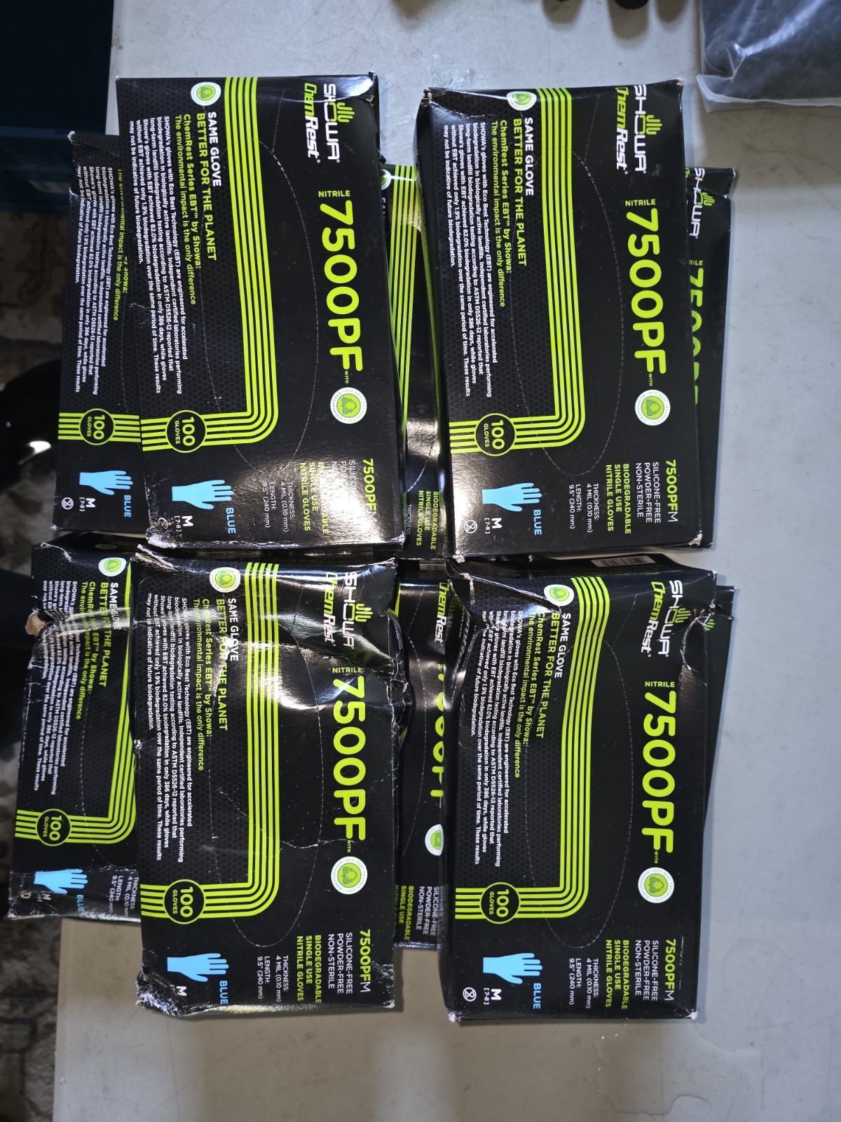 SHOWA 7500PF Medium Disposable Powder Free Gloves (10 Boxes)