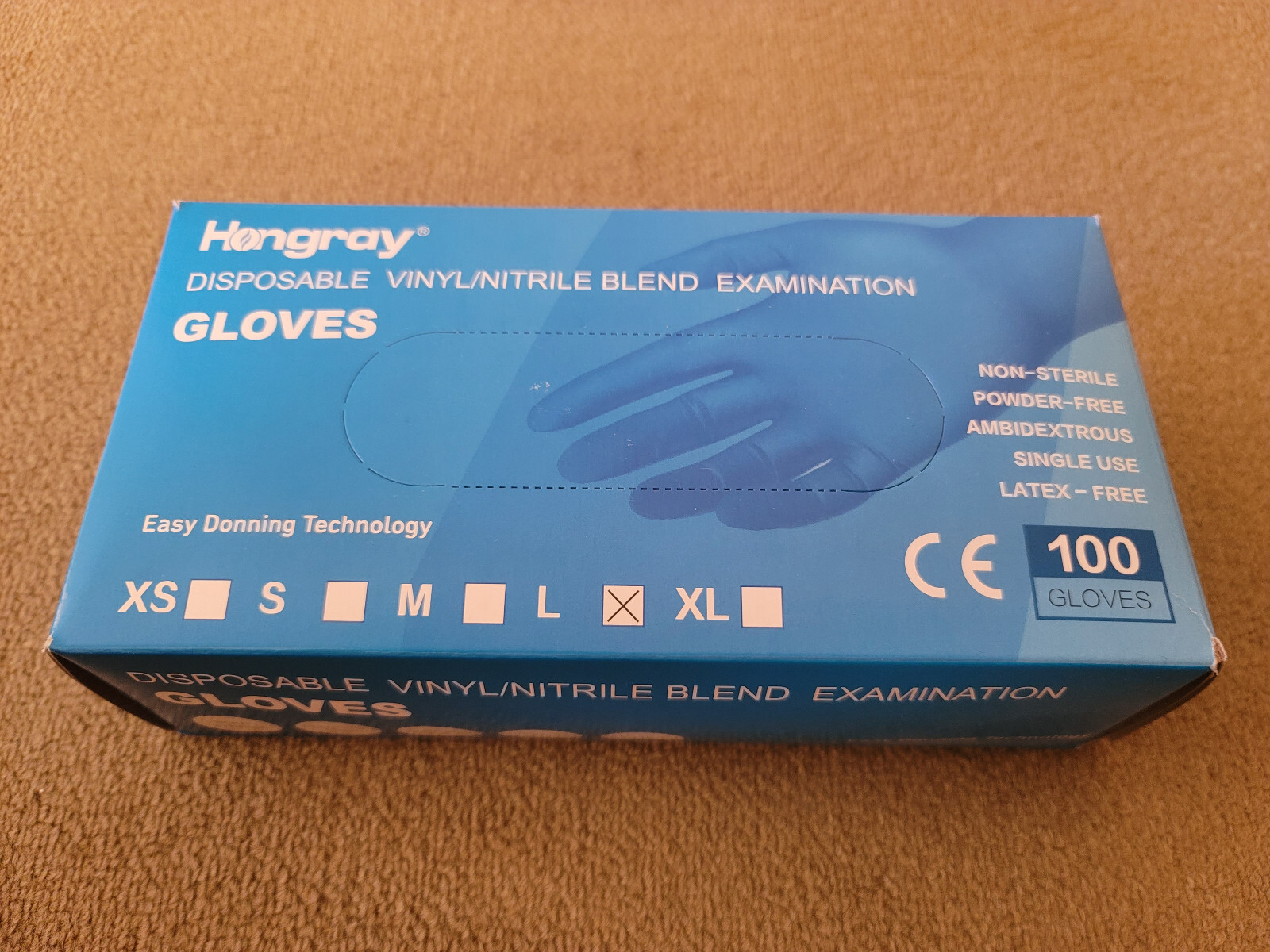 NEW 100pc Box Latex & Powder Free Nitrile Examination Gloves – Sz. L – Blue
