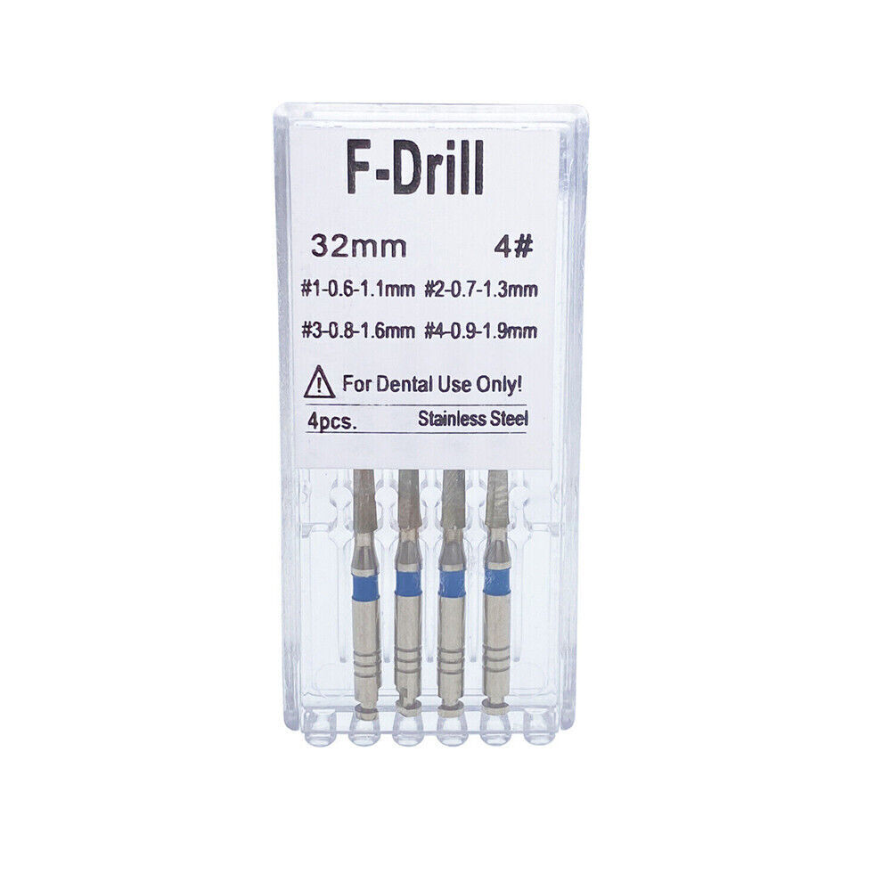 4/pk Dental Endodontic Endo Root Canal Fiber Post Drills 1.1mm 1.3mm 1.6mm 1.9mm