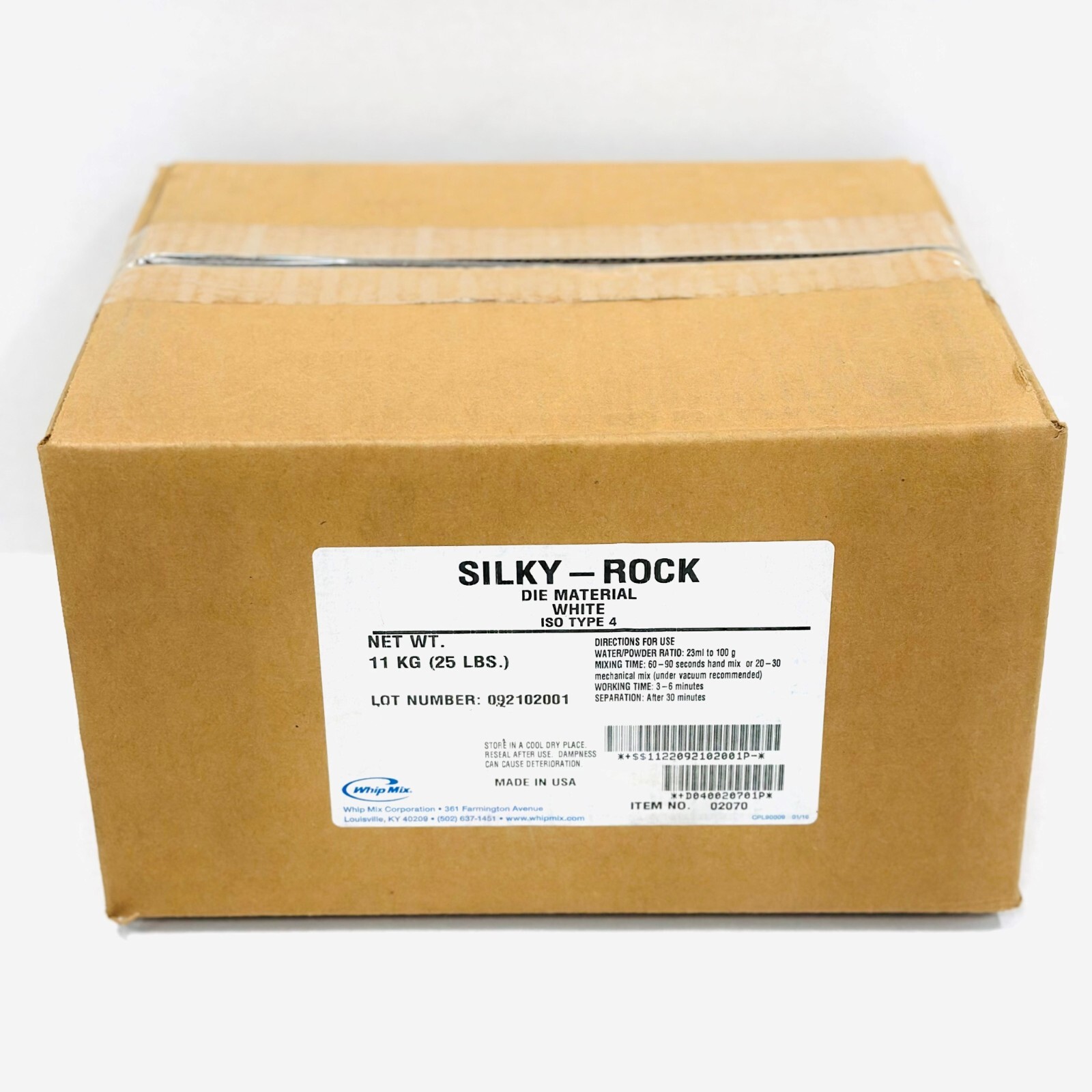 *1-Pack* Whip Mix Silky-Rock Die Material ISO Type 4 White 25 LBS 02070