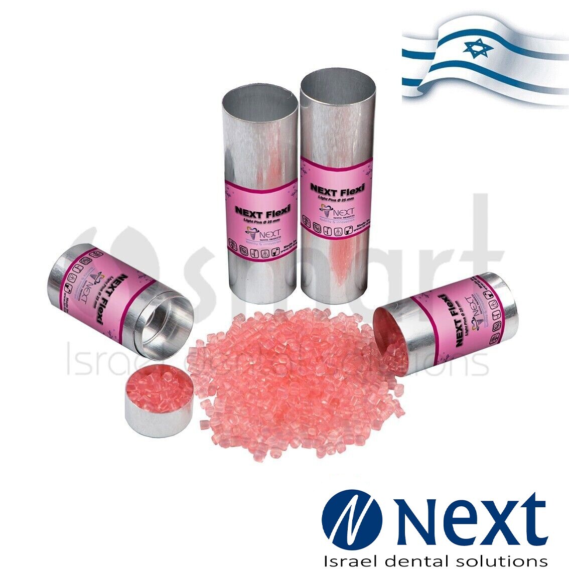 Next Flexi Dental Flexible Thermoplastic injection Denture Pink cartridge L 5pcs
