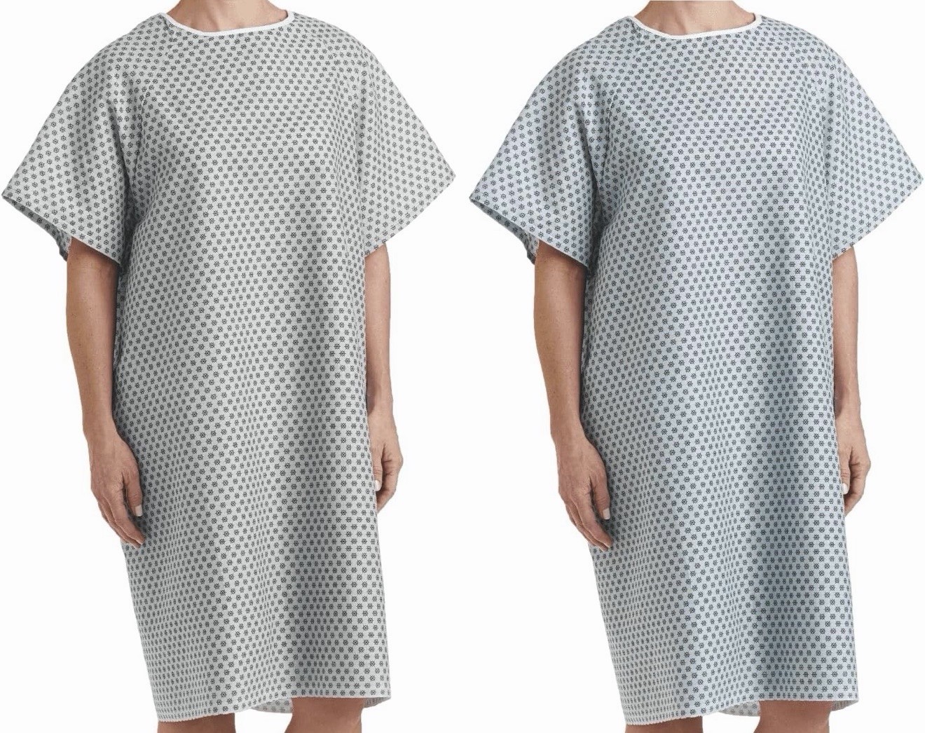 Hospital Gown Unisex Cotton Blend Back Tie Comfortable Fits Sizes up to 2XL