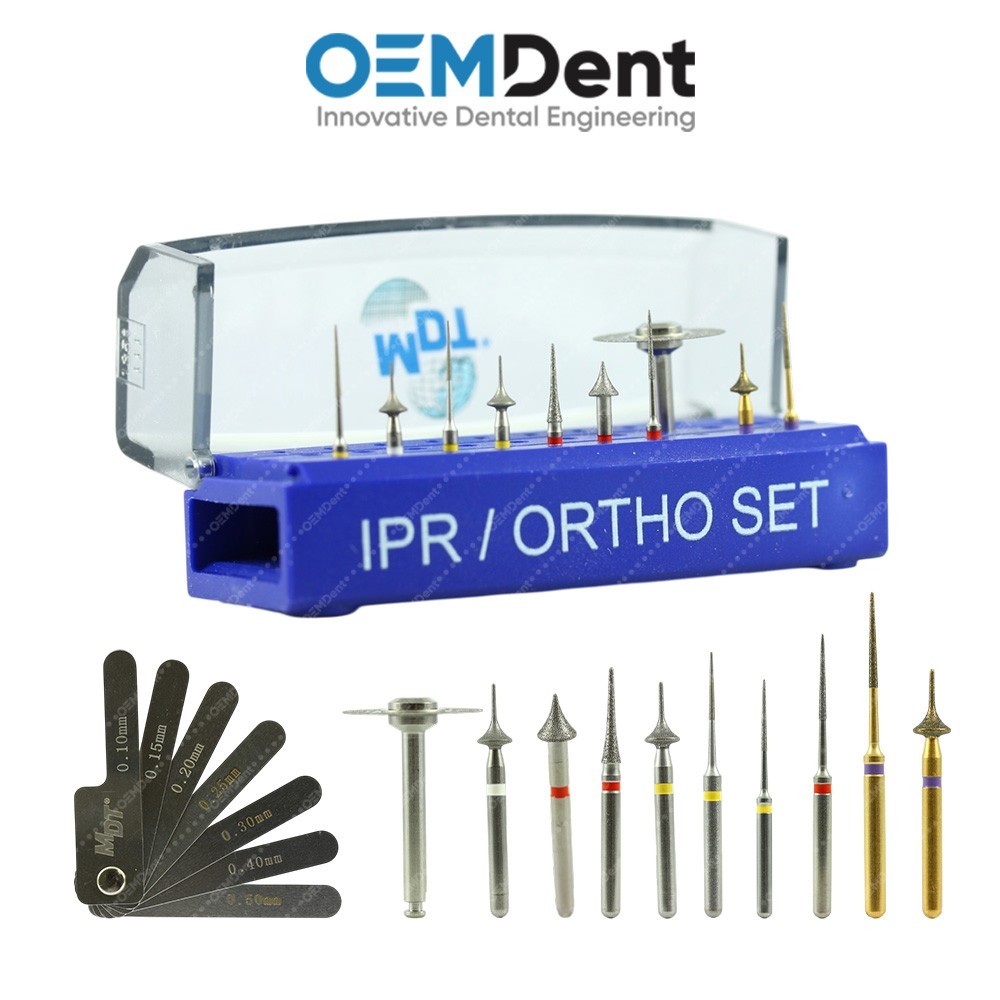 MDT IPR Bur & Disc Set Diamond Reduction Kit FG Shank Gauges Case