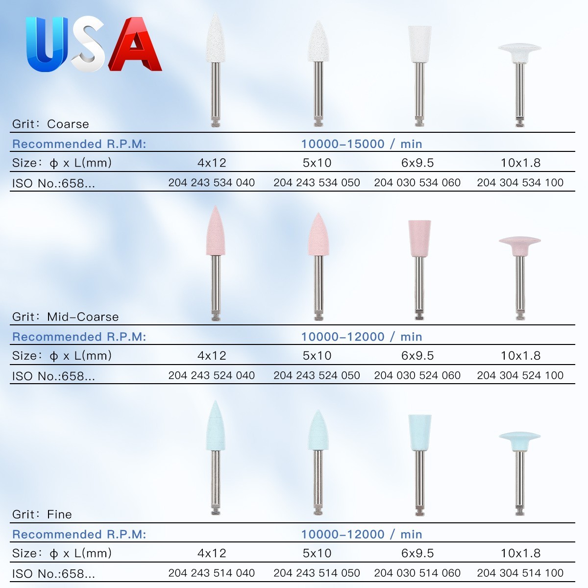 Dental Composite Polishing Kit Diamond Bur RA HP Wheel Discs Point Brush Stone