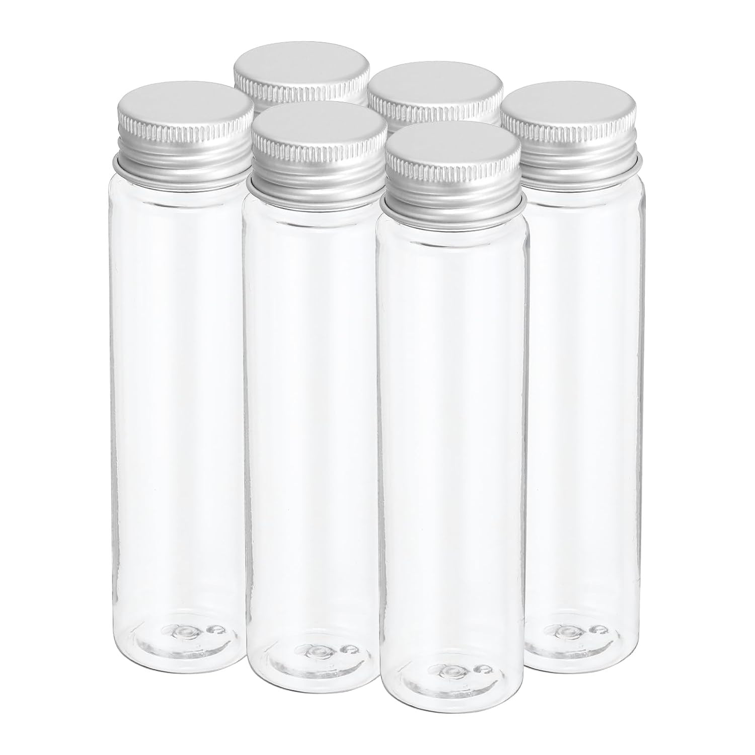 80Ml Plastic Test Tubes with Screw Caps, 6Pcs 128X33Mm Flat Bottom Tubes for Sci