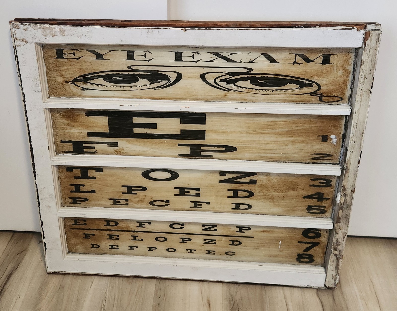 Eye Chart Vintage Repurposed/ Wall Art
