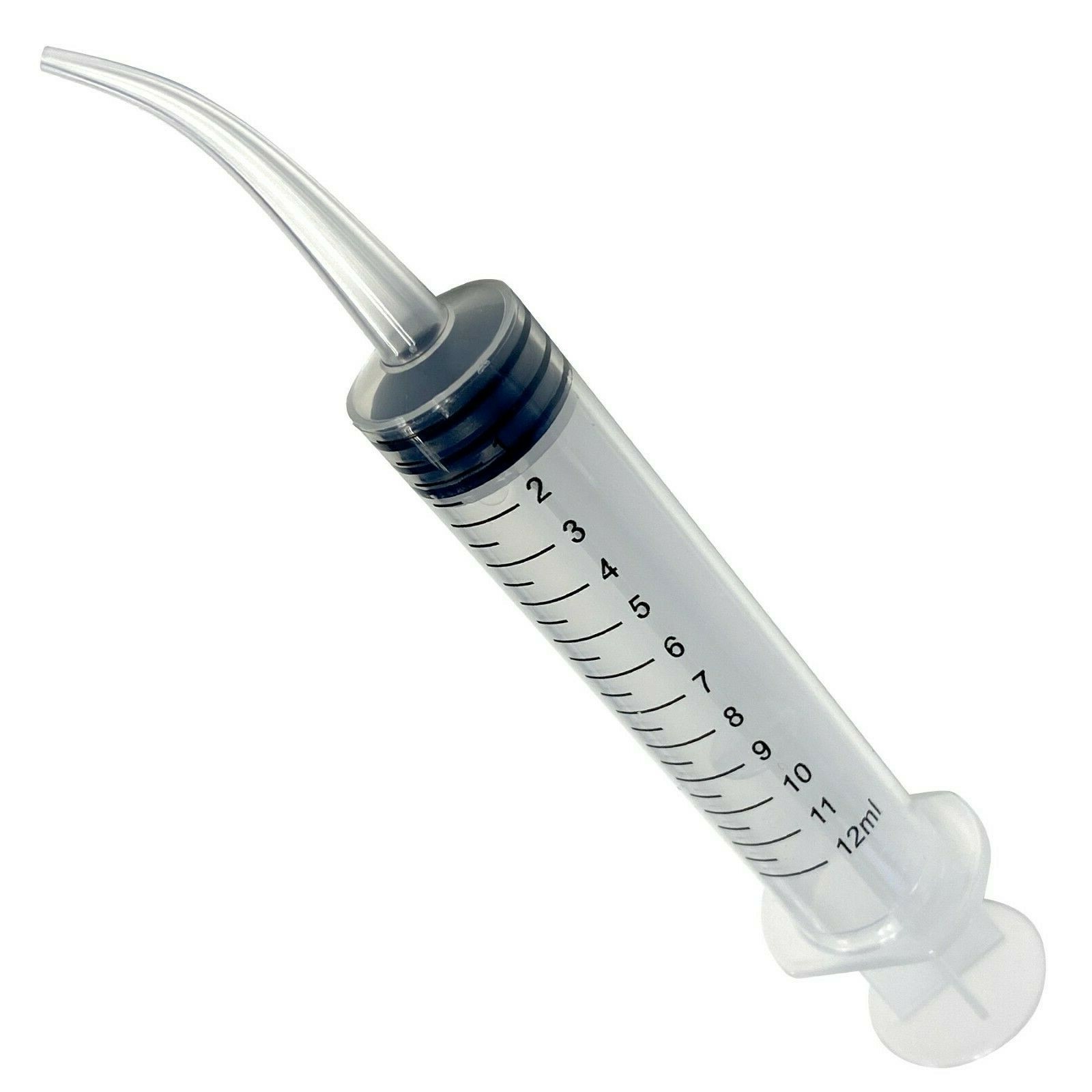 Measured Curved Tip 12cc Dental Oral Syringes Disposable 412 12ml (Choose Qty)
