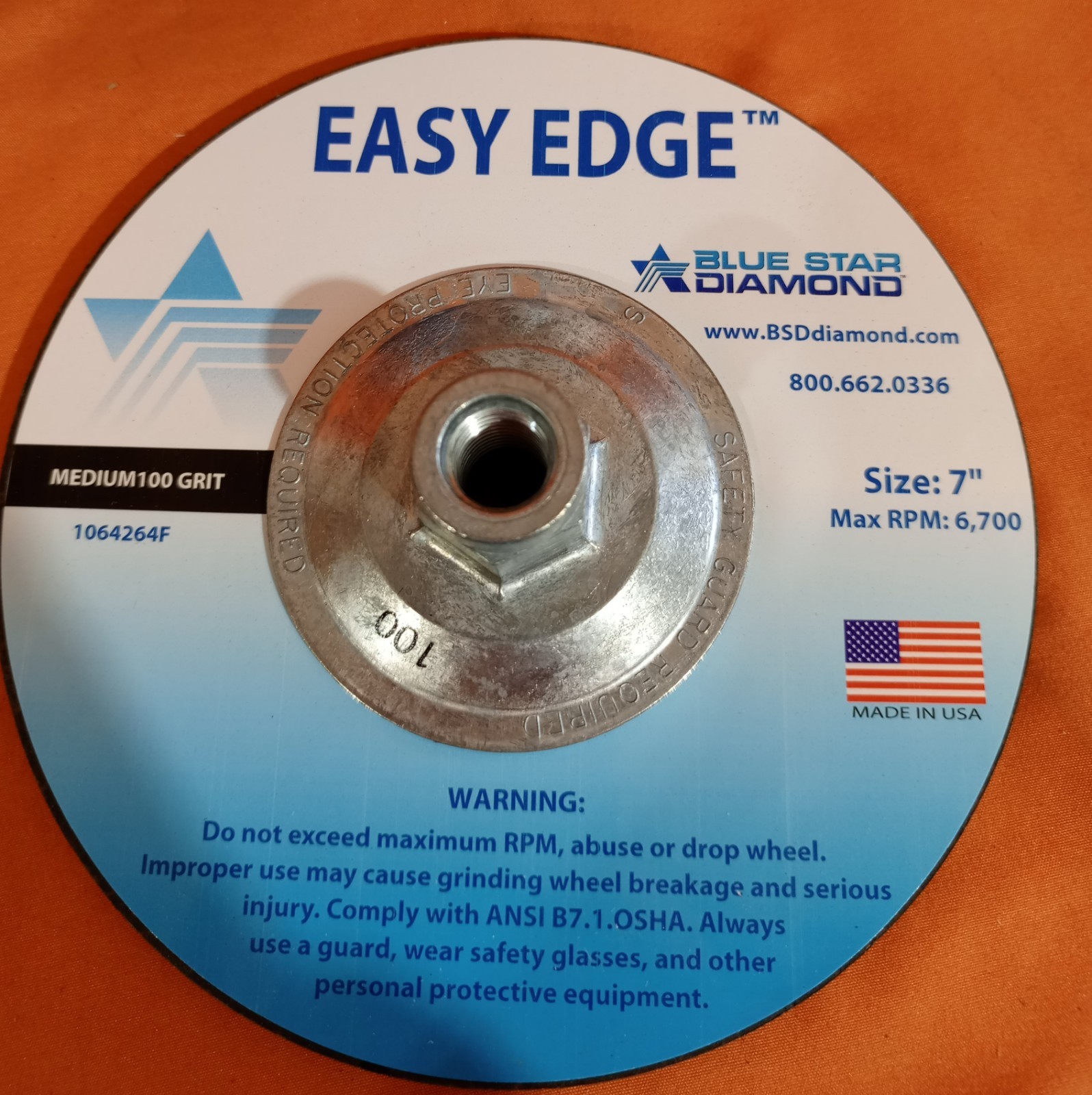 Blue Star Diamond 695353B 7″ Edger Medium 100 Grit