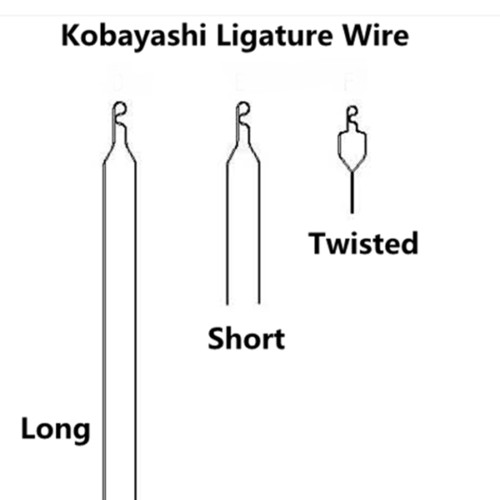 100Pcs/Bag Dental Orthodontic Kobayashi Wire Ligature Long Short Twisted 012/014