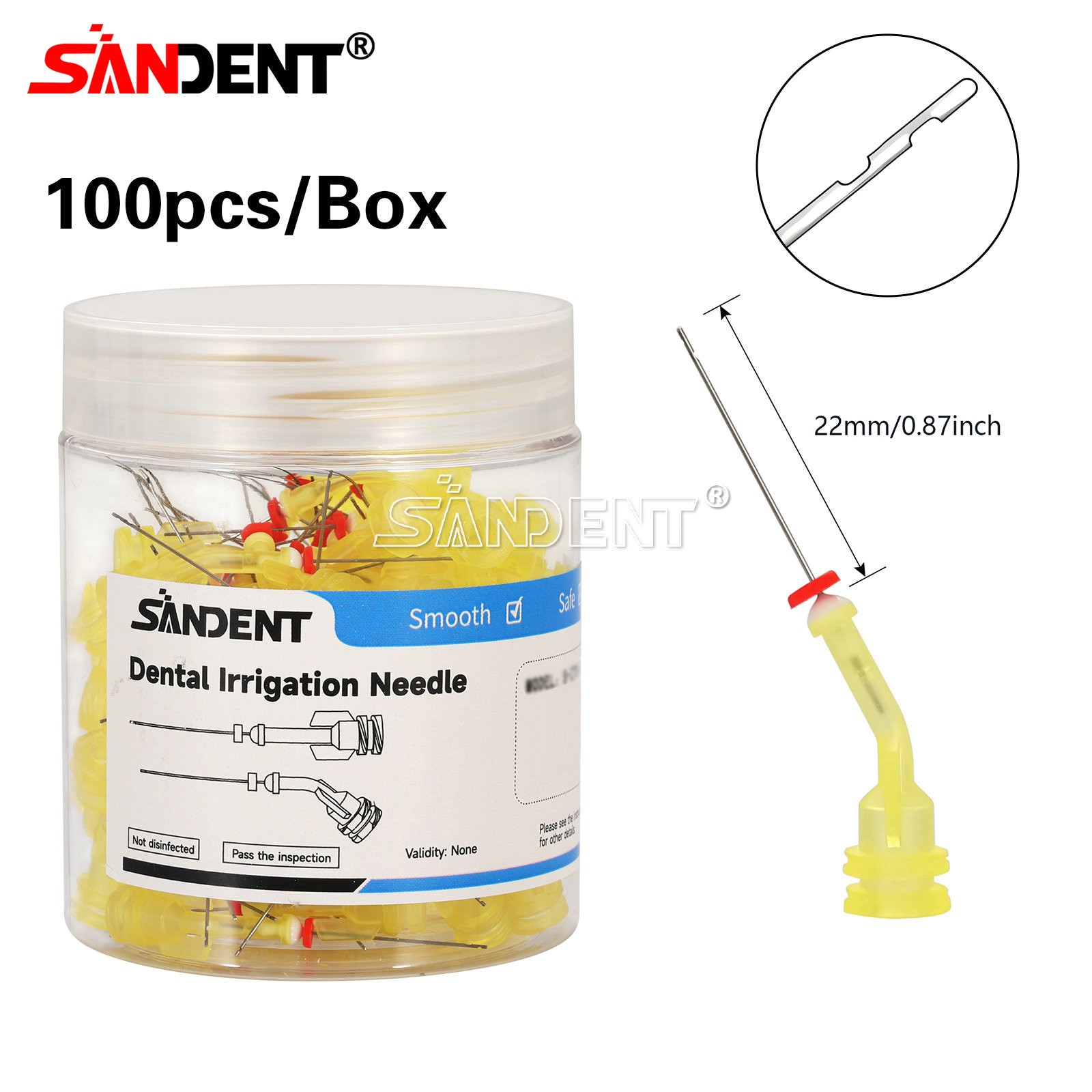 100pcs Dental Disposable Endo Irrigation Needle Tip Root Canal Syringe Tips 30GA