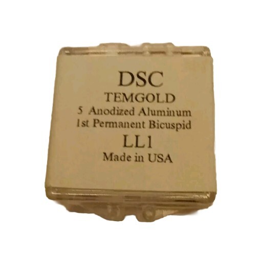 DSC Dental 1st Permanent Bicuspid TEMGOLD 5/Pk ANODIZED ALUMINUM USA LL1