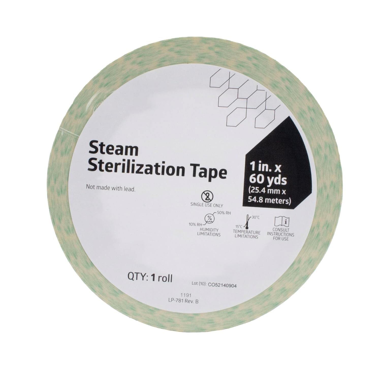 Steam Autoclave Tape, 1″ x 60 Yards, Each