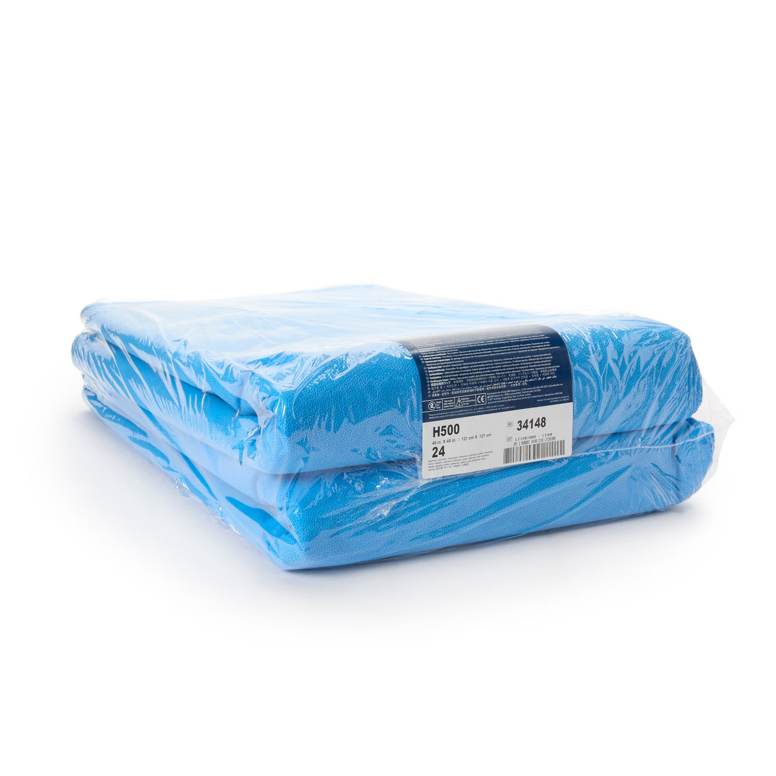 QUICK CHECK* H500 Sterilization Wrap Dual Layer White Blue 48 X 48 Inch 48 Ct
