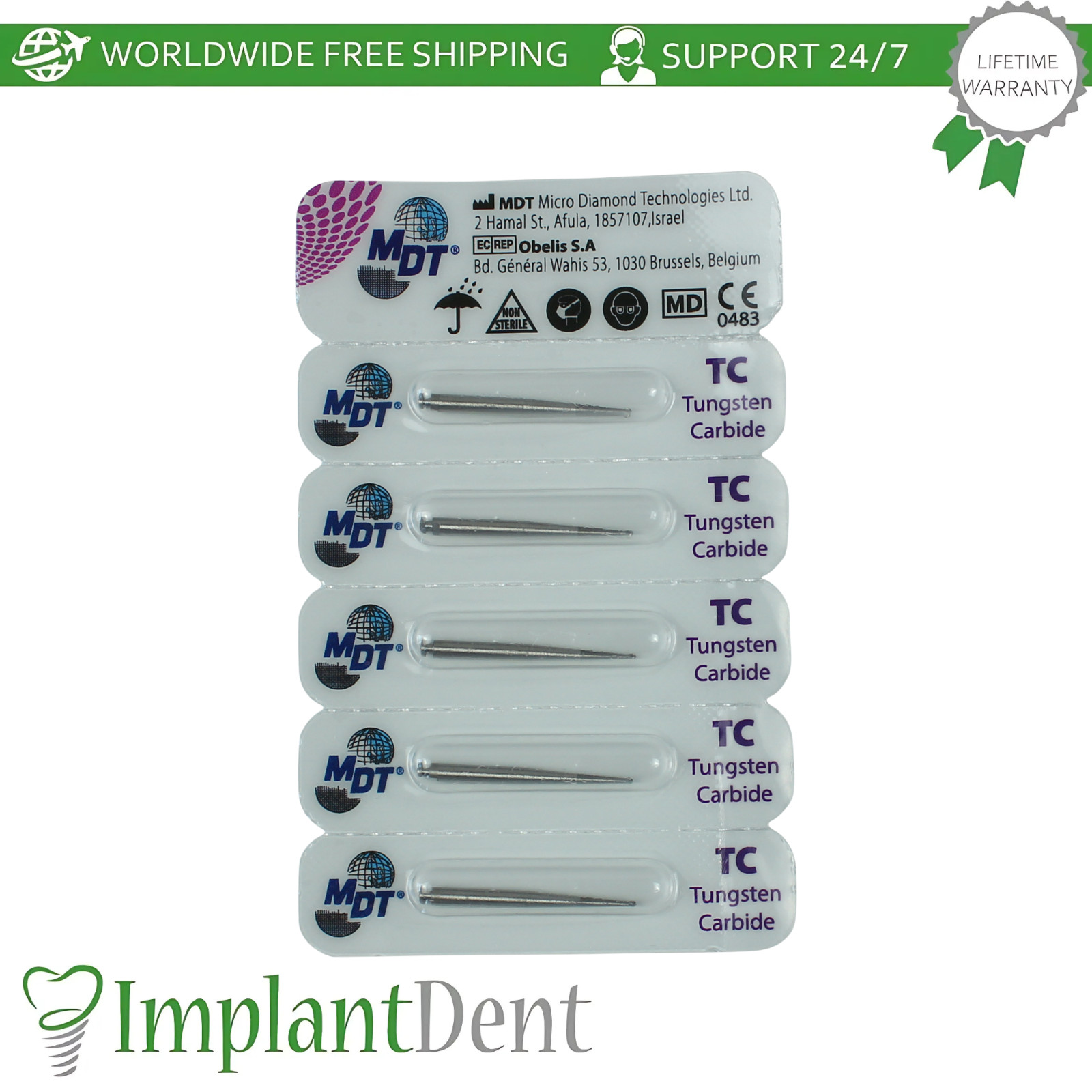 MDT Round RA Carbide Dental Procedure Burs Cutting Shaping & Preparation