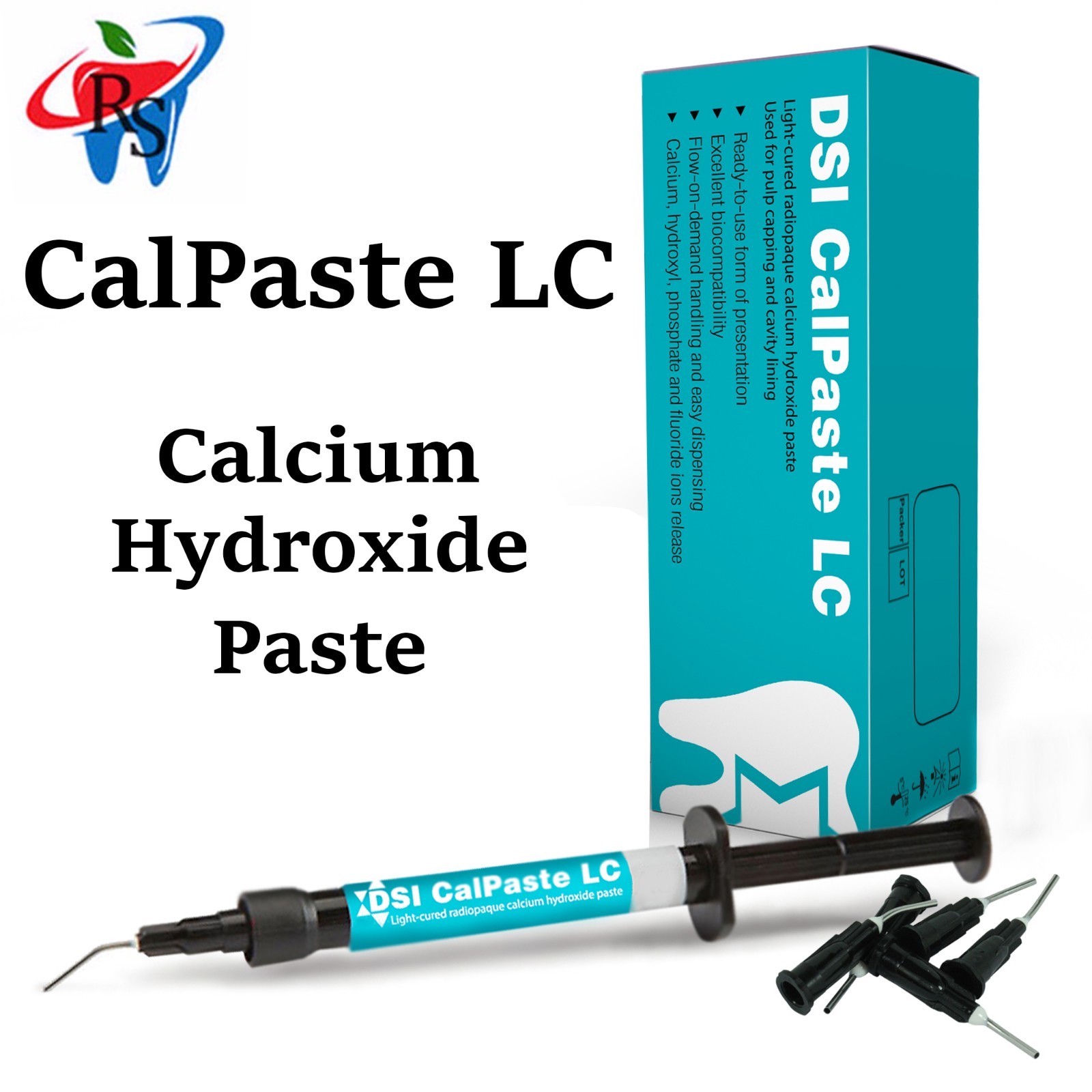 Dental CalPaste Light-Cured Radiopaque Calcium Hydroxide Paste Base Liner 1.5g