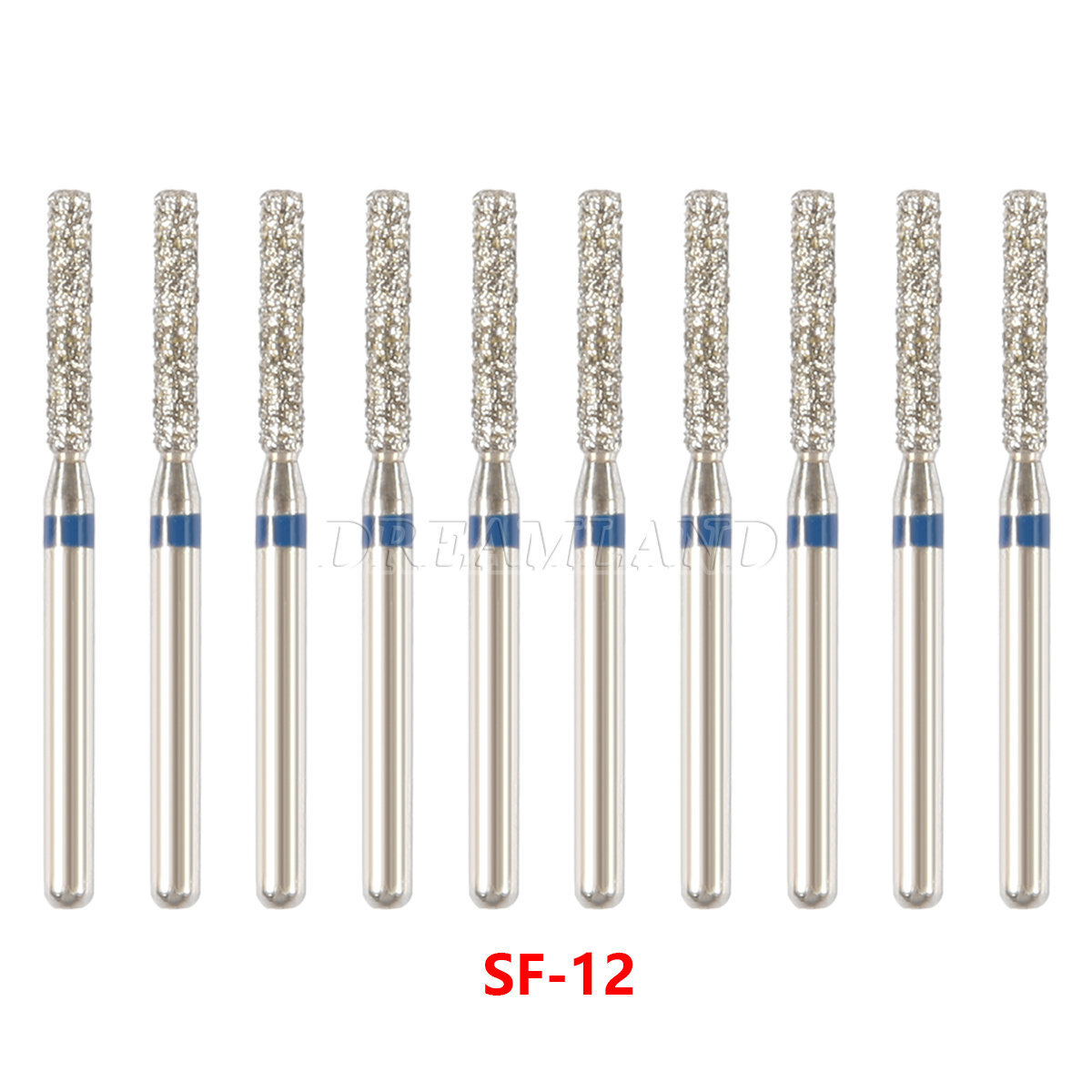 100 PCS SF-12 837-014 Straight Flat End Dental Diamond Burs FG Shank Dia. 1.6mm