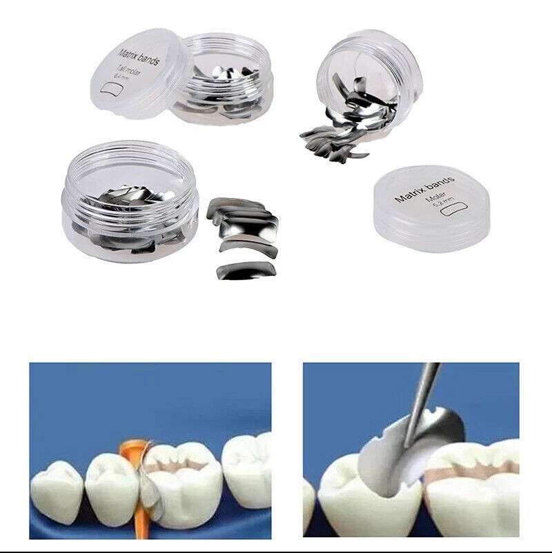 50 Pcs Dental Sectional Contoured Metal Matrices Matrix Band Molar/Tall/Bicuspid