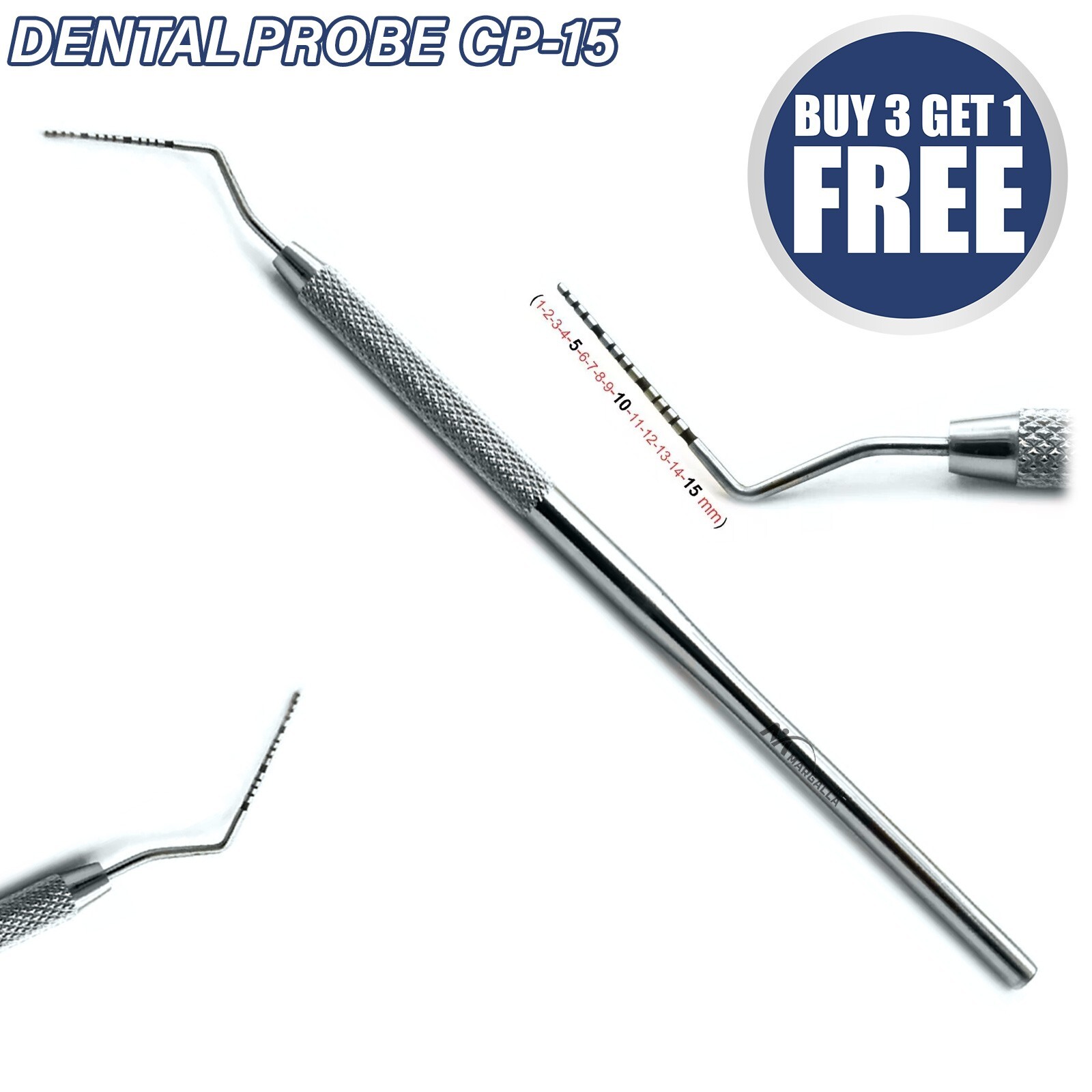 PCPUNC157 Qulix Single End CP-15 Dental Probe UNC 1-15 #7 Handle