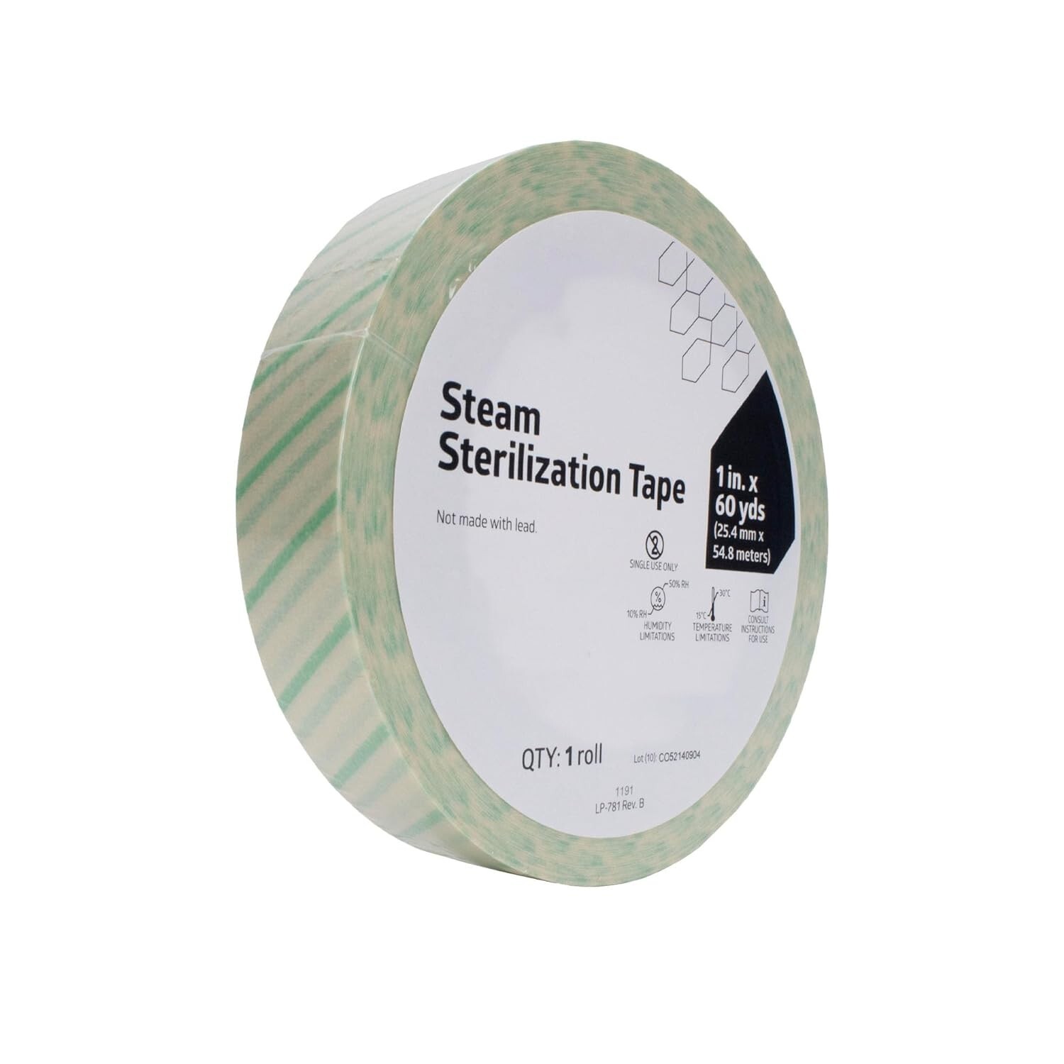 Steam Autoclave Tape, 1″ x 60 Yards, Each