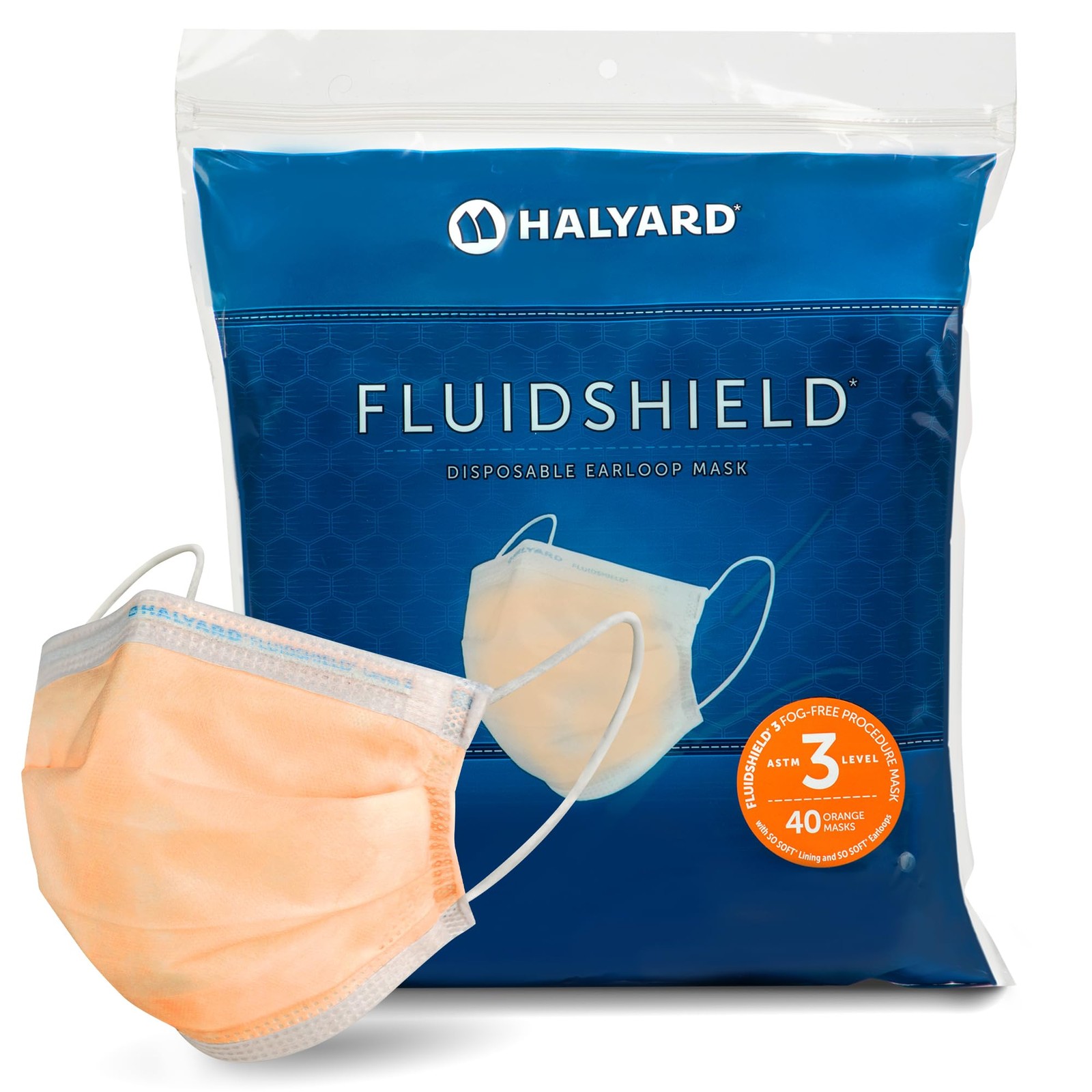 400 Count 4 Layer Orange Pleat Style Healthcare Masks With Earloops 98 Filtra…