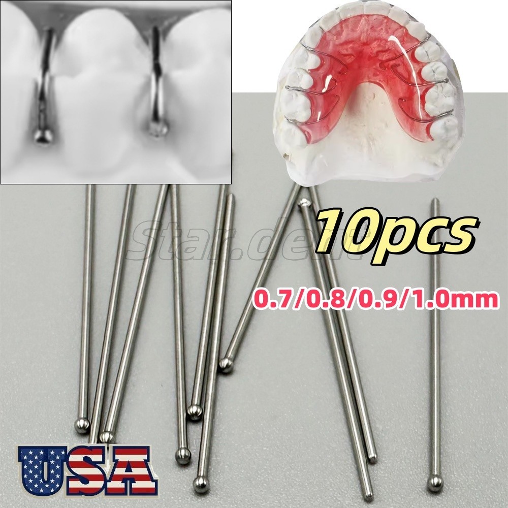 10pcs Dental Ball Retainer J Clasp Oblique Clasps Bars Ball-Type Scheu Style USA