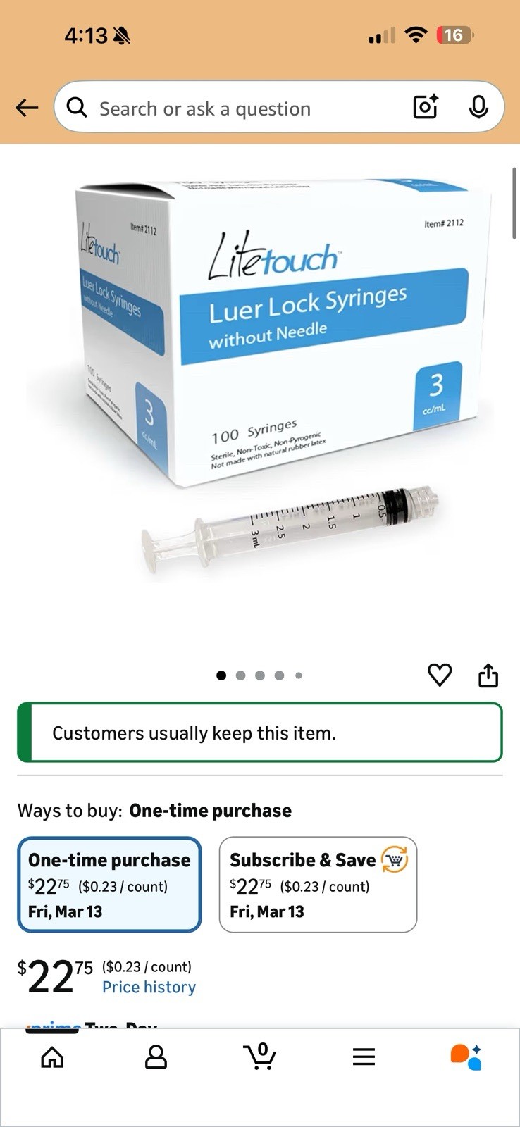 Litetouch Luer Lock Syringes without Needle 3 cc/mL 100 Pack