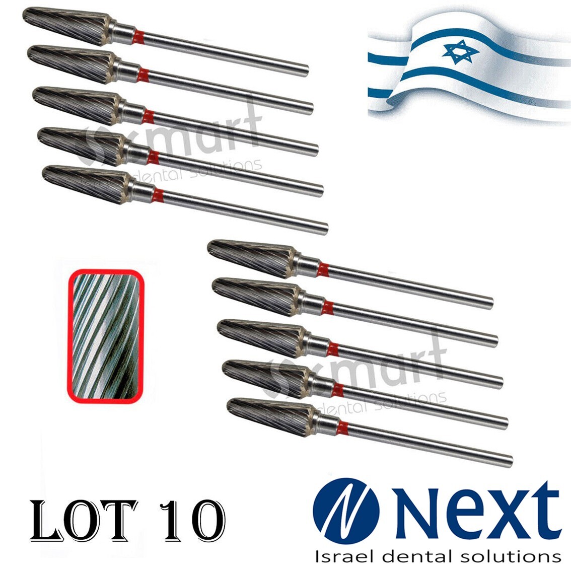 Lot X10 Dental Lab Carbide Cutters Bur Israel tungsten jewelry acrylic metal 19