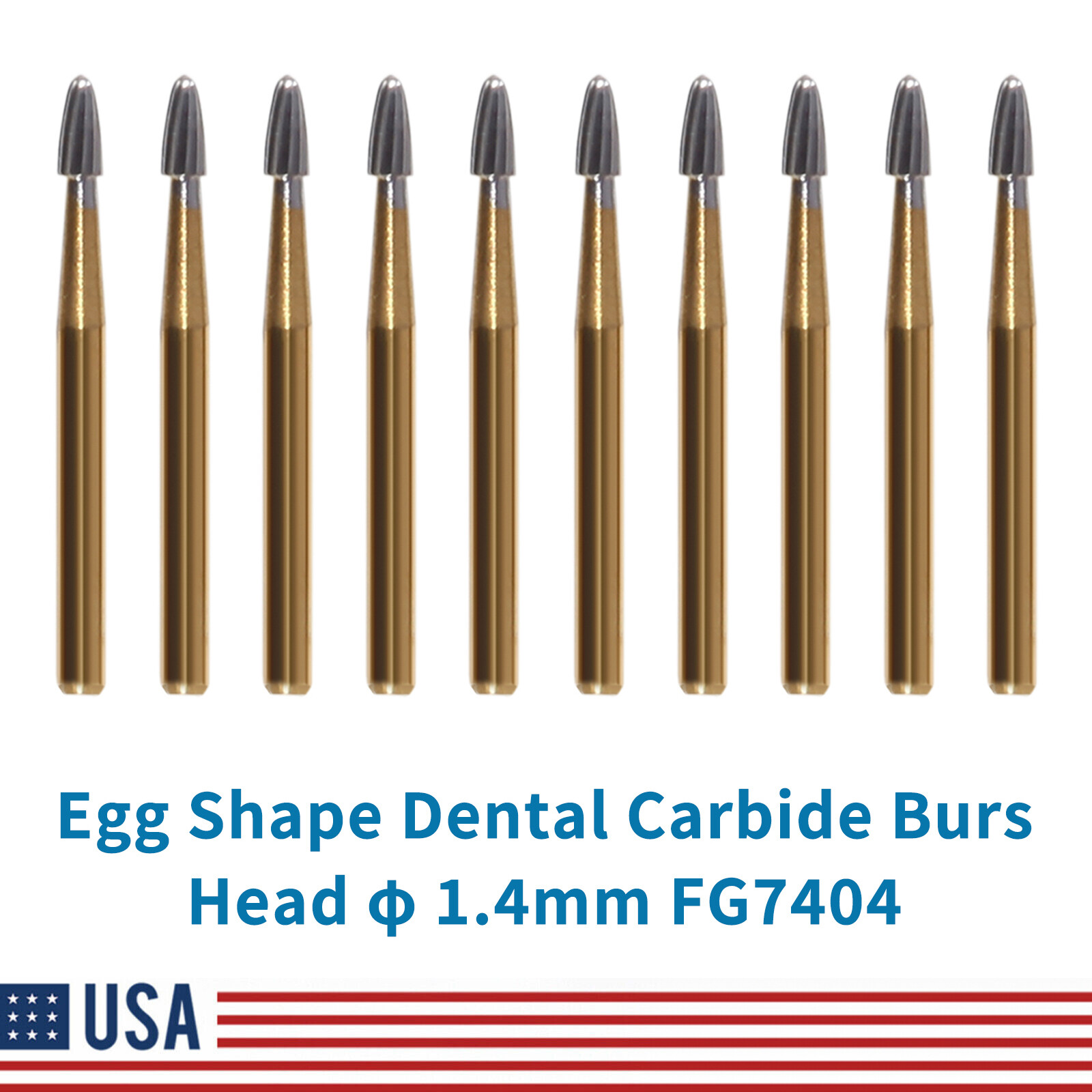 Dental Burs Tungsten Carbide 10pcs/box FG7404 Trimming & Finishing