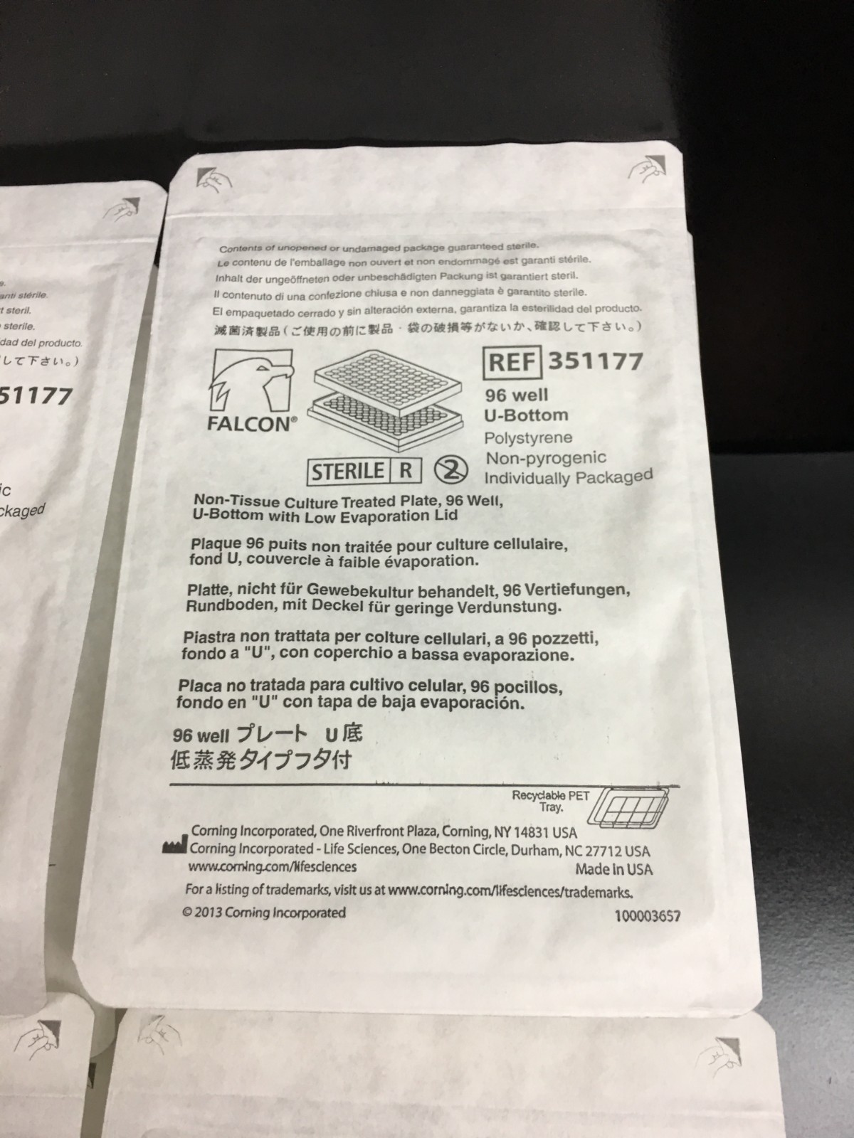 Corning Falcon REF 351177 Clear Round Bottom 96-well Microplate Lot 24 PCS