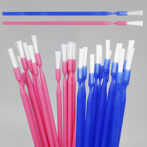 100Pcs/Bag Dental Micro Applicator Brush Bendable Long Shank Tips Pink/Blue