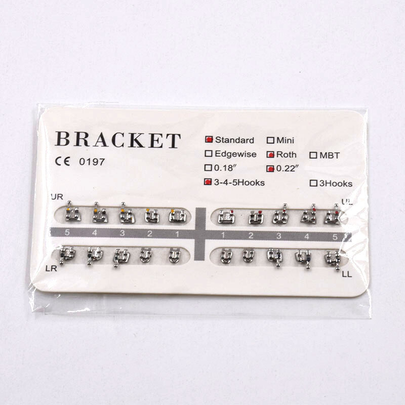 1-100Pack Dental Orthodontic Brackets Braces Roth/MBT/ Mini Standard 018/022
