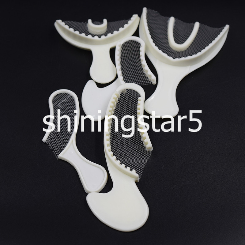 Dental Disposable Registration Impression Bite Triple Trays Sideless 50 Pcs/Bag