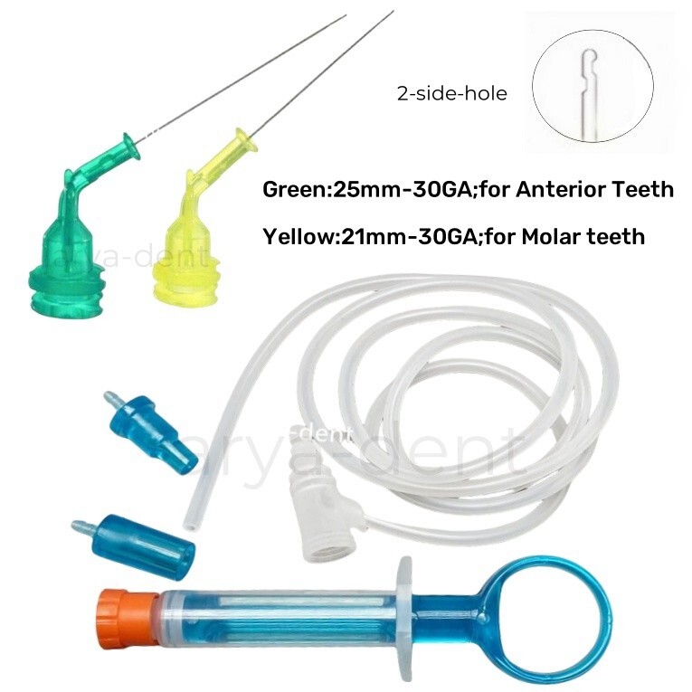Dental Endo Syringe Irrigator Irrigation Tips Delivery Flushing Needle Tip 30GA