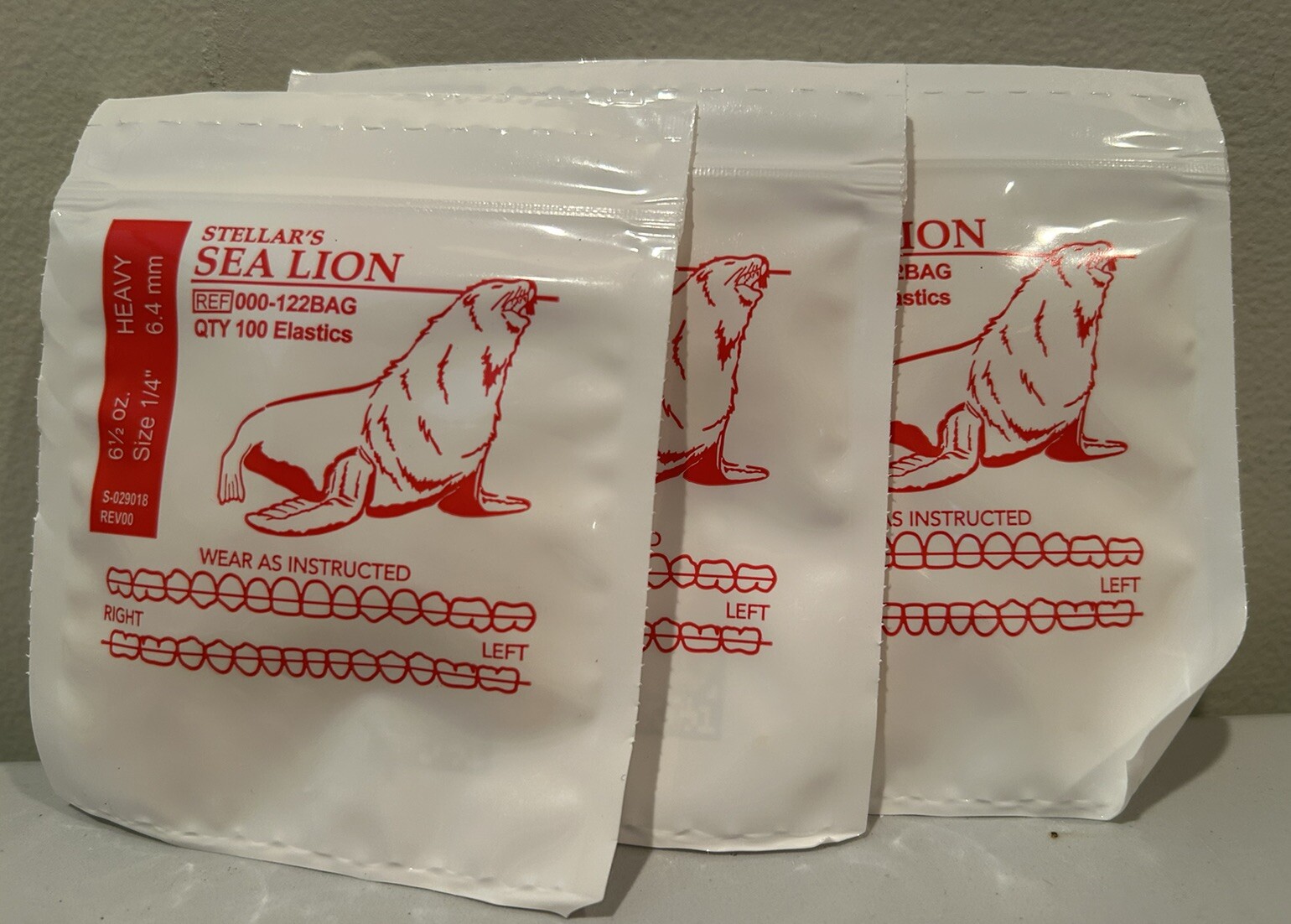 3 Sea Lion American Orthodontics Bags Elastics Dental Rubber Bands Braces