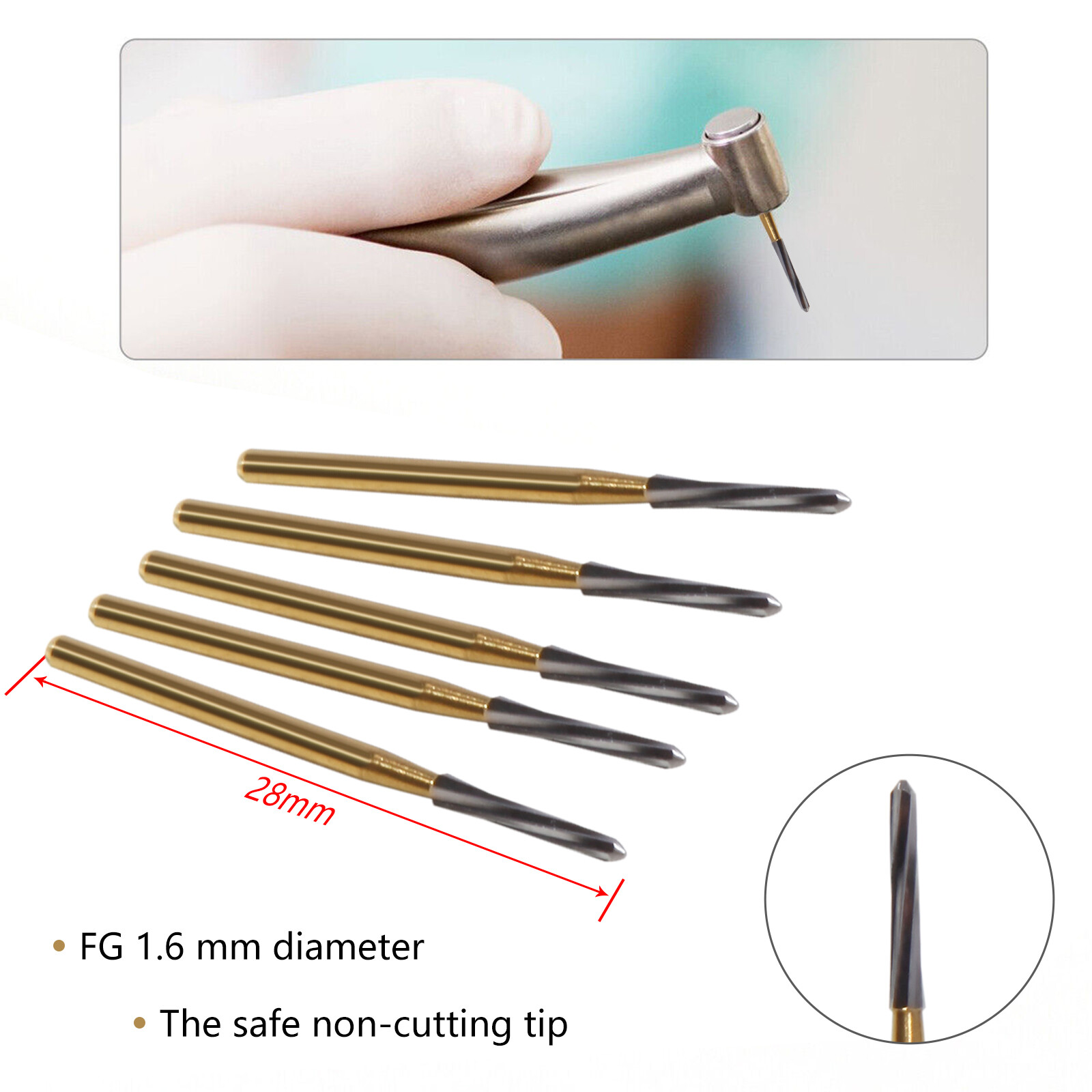 Dental Endo-Z Bur Carbide Tungsten Surgical Cutter Drill Burr 28mm 5pcs/pack