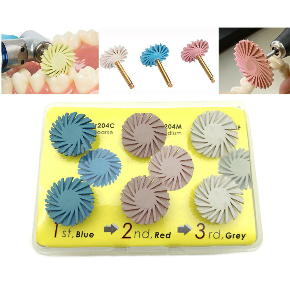 6pcs/Set Dental Composite Polishing Polisher Diamond System RA Disc 14mm Wheel